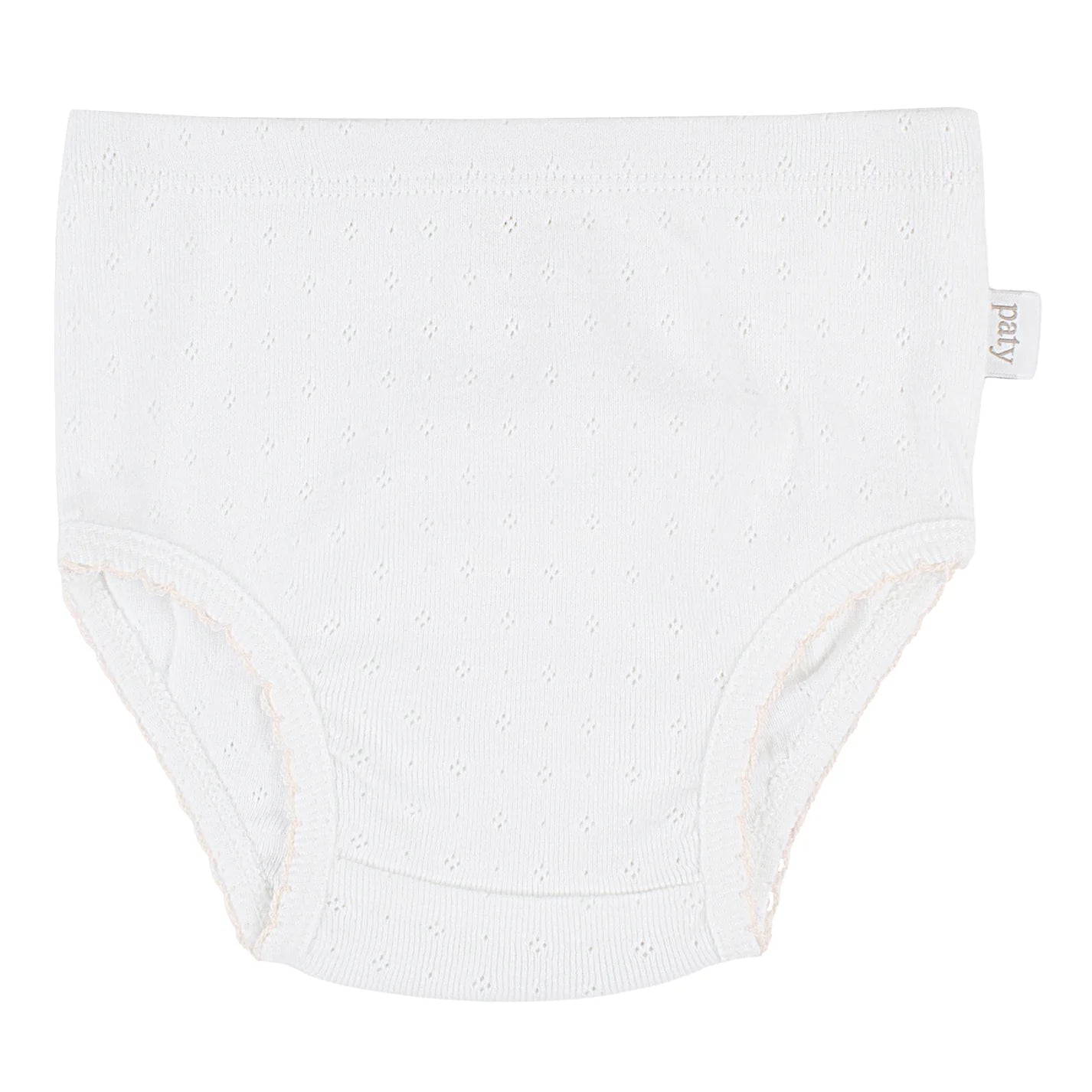 Pointelle Diaper Set: White with Pink Trim