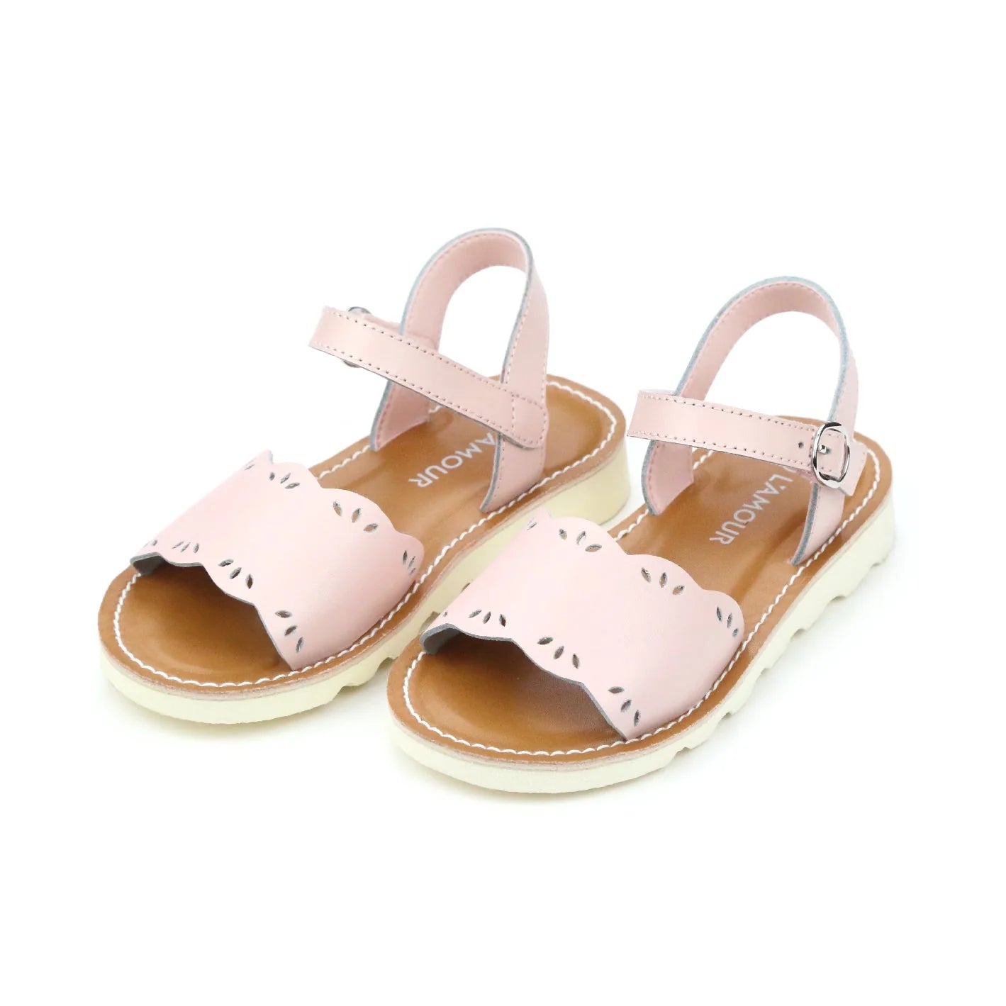Ella Scalloped Sandal: Pink