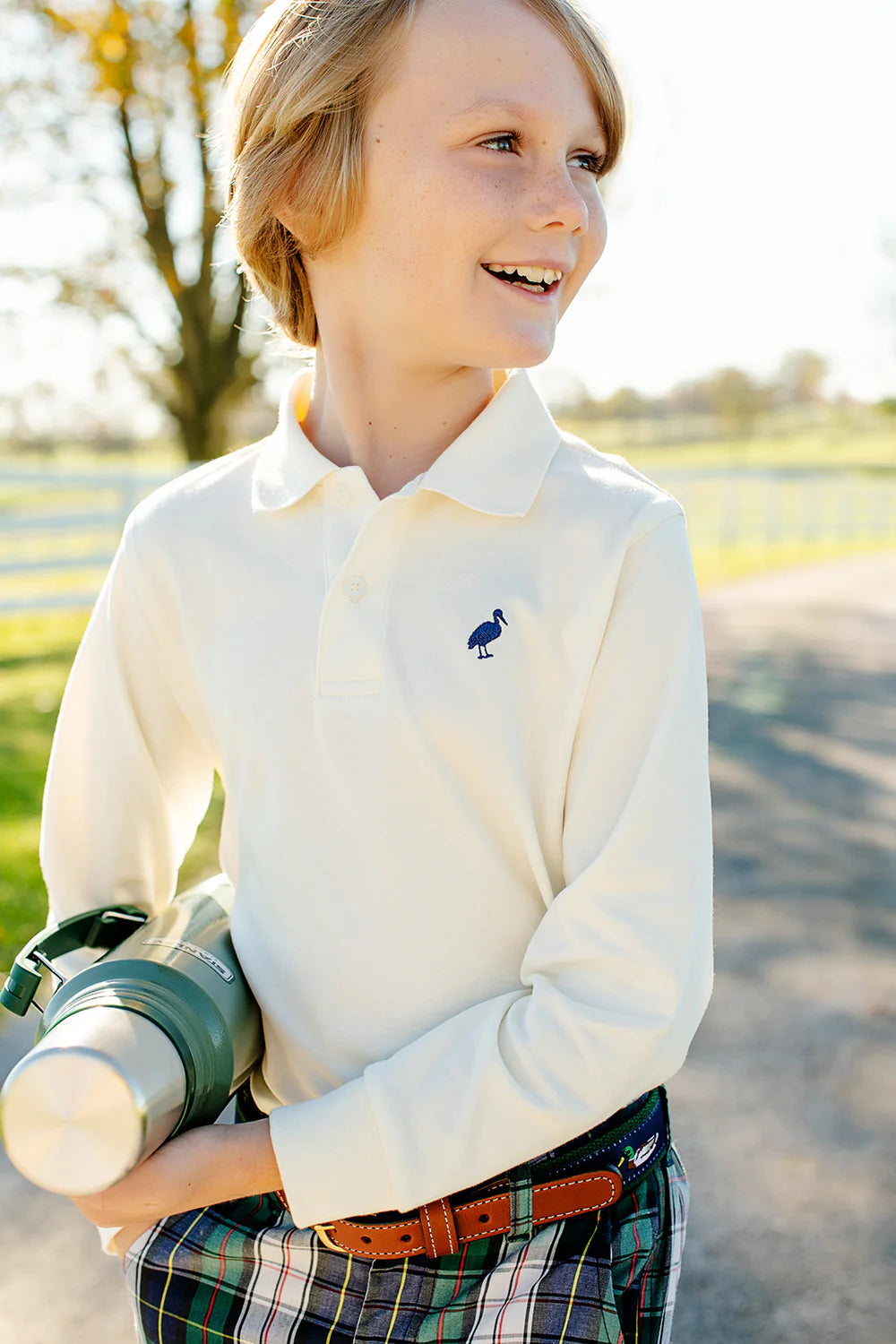 TBBC LS Prim & Proper Polo: Palmetto Pearl