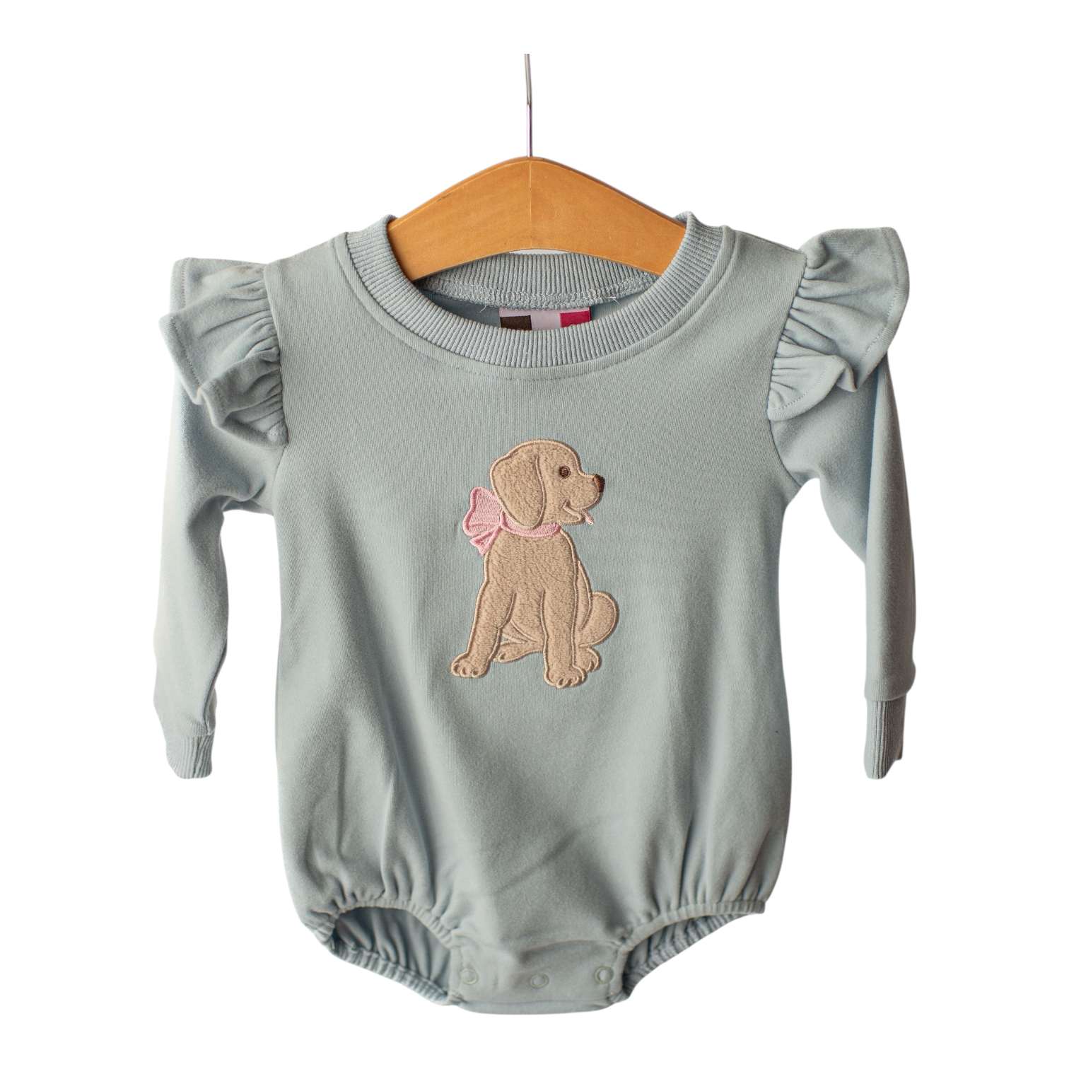 Puppy Applique Girl Bubble