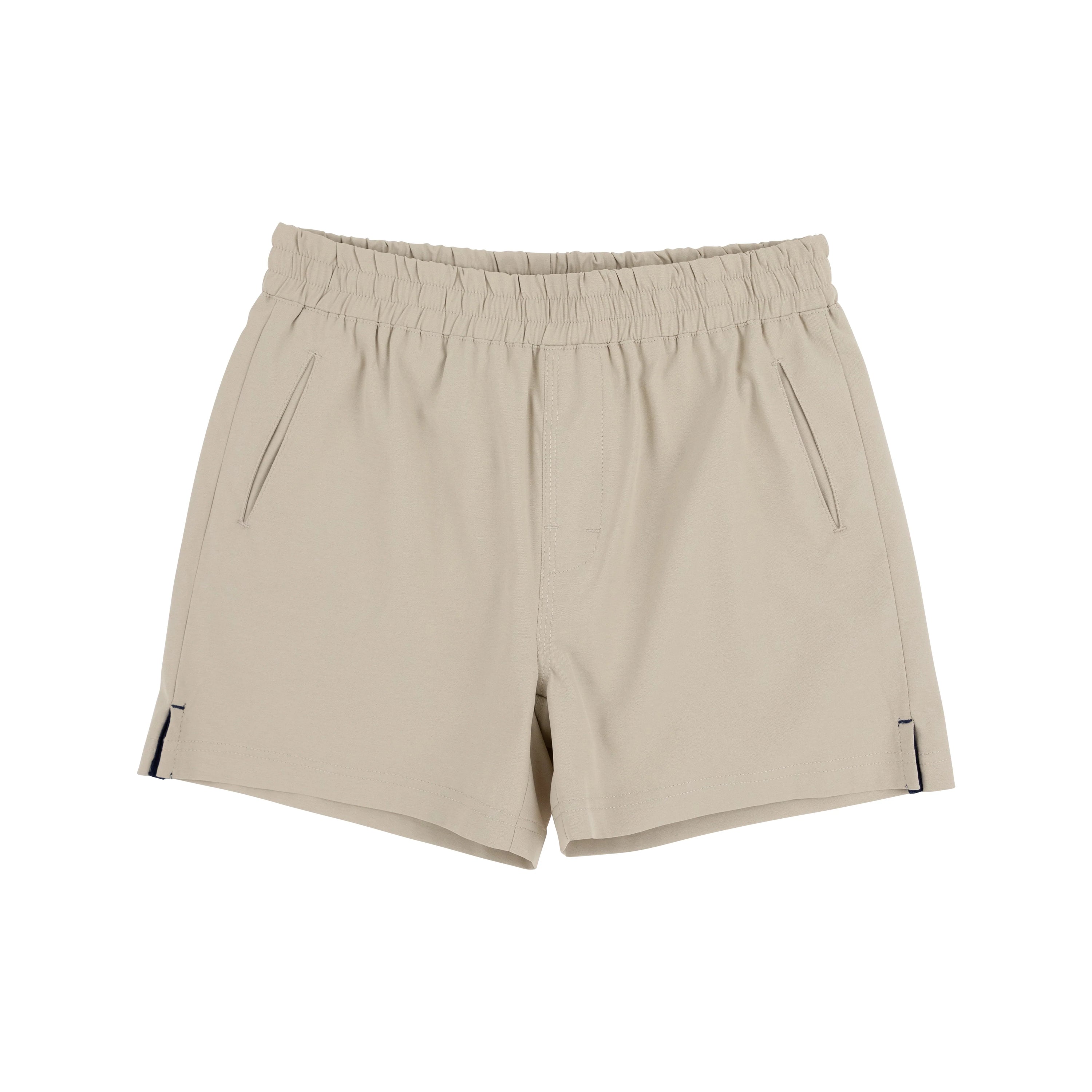 TBBC Prepletic Sheffield Shorts: Keenland Khaki with Nantucket Navy Stork