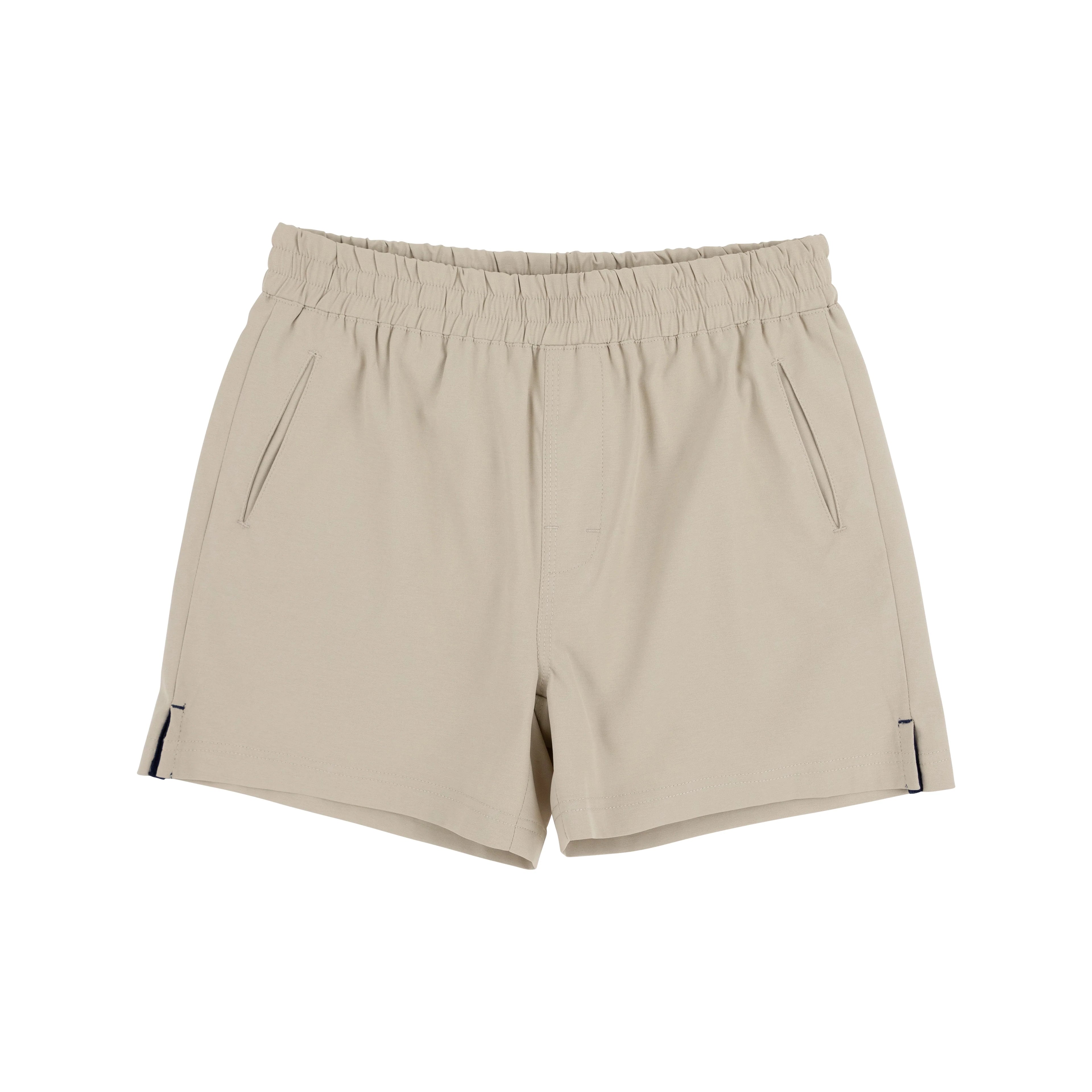 TBBC Prepletic Sheffield Shorts: Keenland Khaki with Nantucket Navy Stork