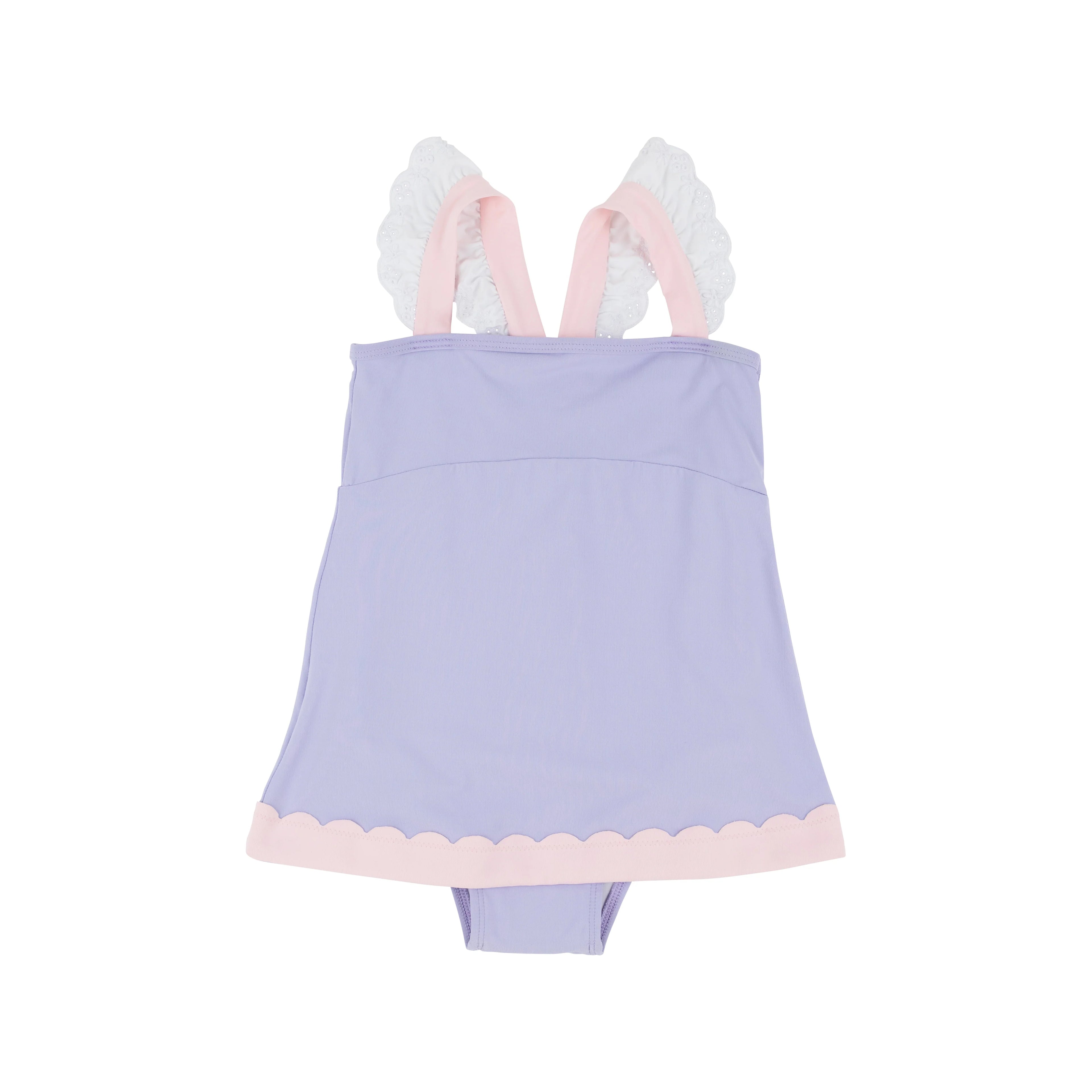 TBBC Sanctuary Scallop Swimsuit: Lauderdale Lavender with Palm Beach pink