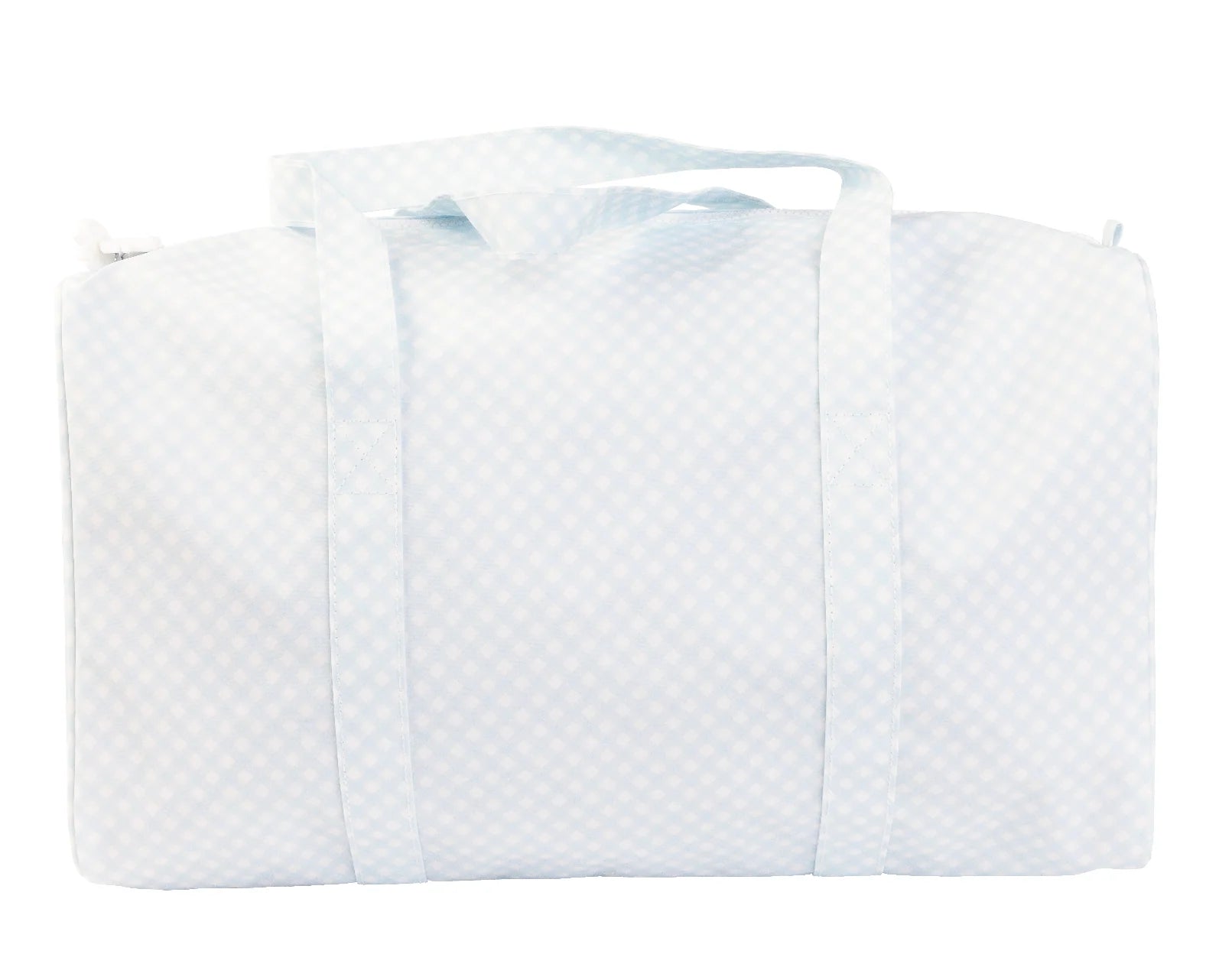 Apple of my Isla The Duffle Bag: Blue Gingham