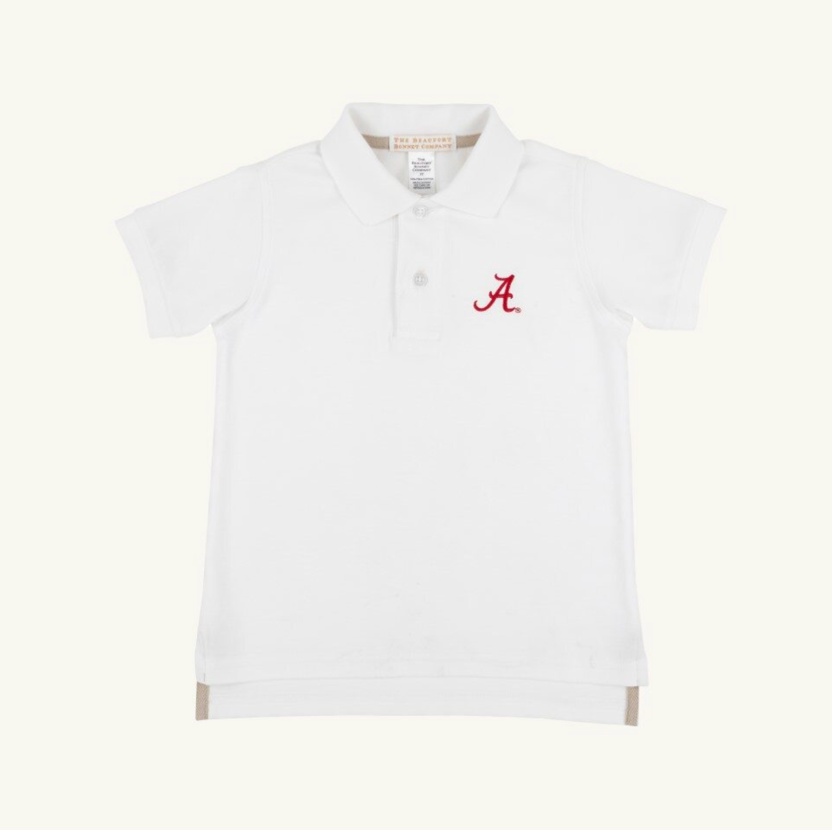 TBBC SS Prim & Proper Polo: Worth Ave White/Alabama
