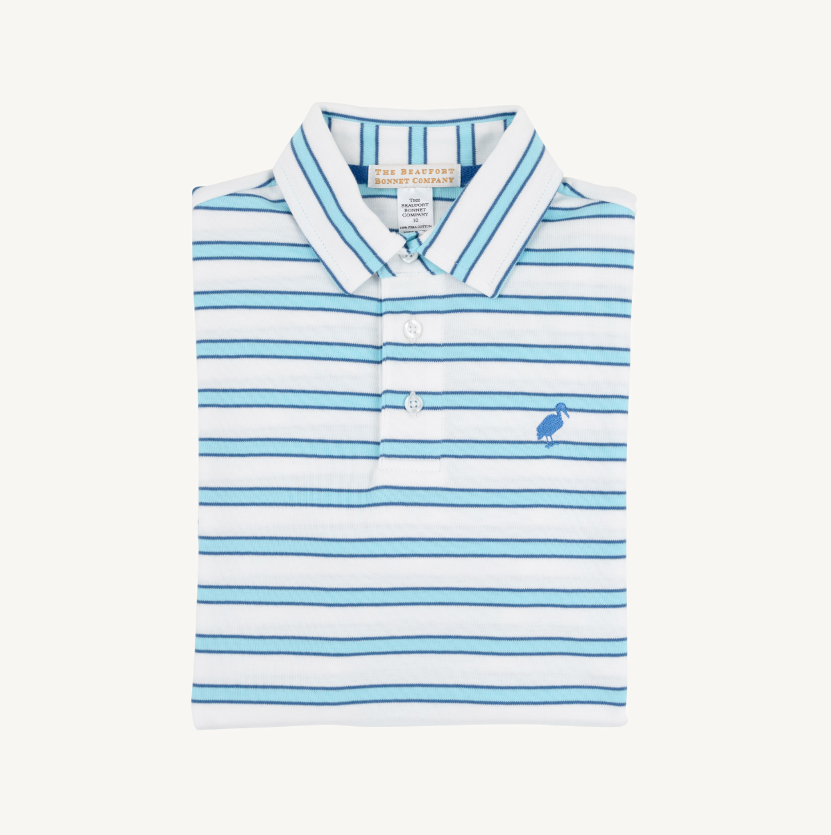 TBBC SS Prim & Proper Polo: Worth Ave White Belhaven Blue and Wood Boat Blue Stripe/Wood Boat Blue