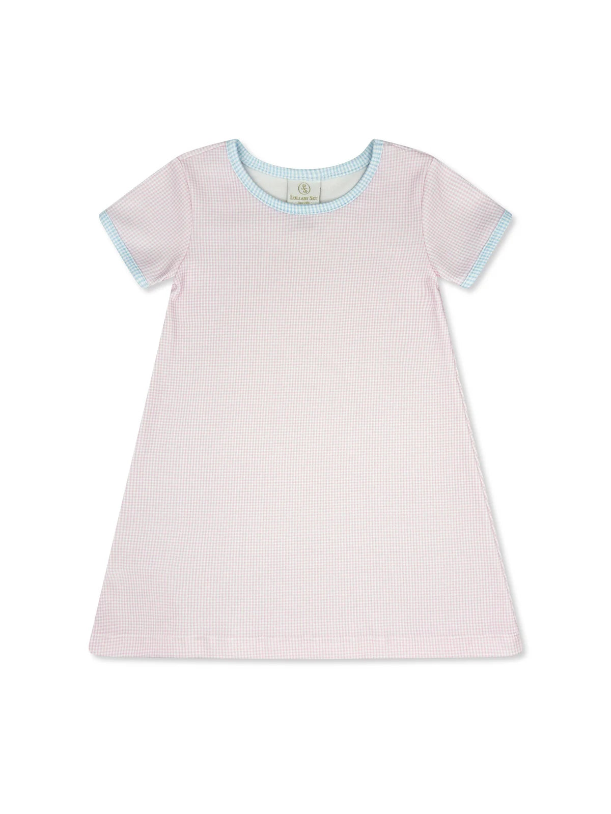 Faith Dress: Baby Pink Minigingham, Baby Blue Minigingham
