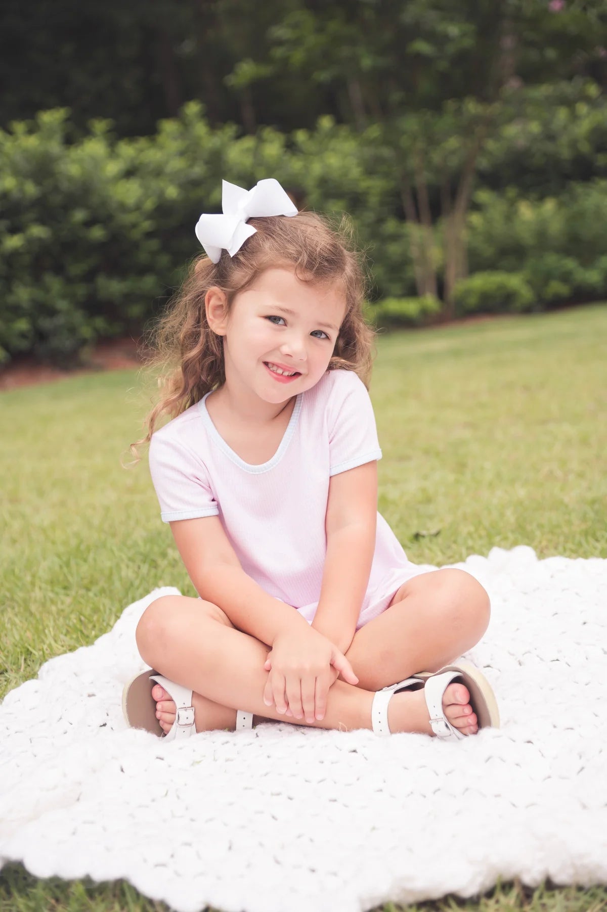 Faith Dress: Baby Pink Minigingham, Baby Blue Minigingham