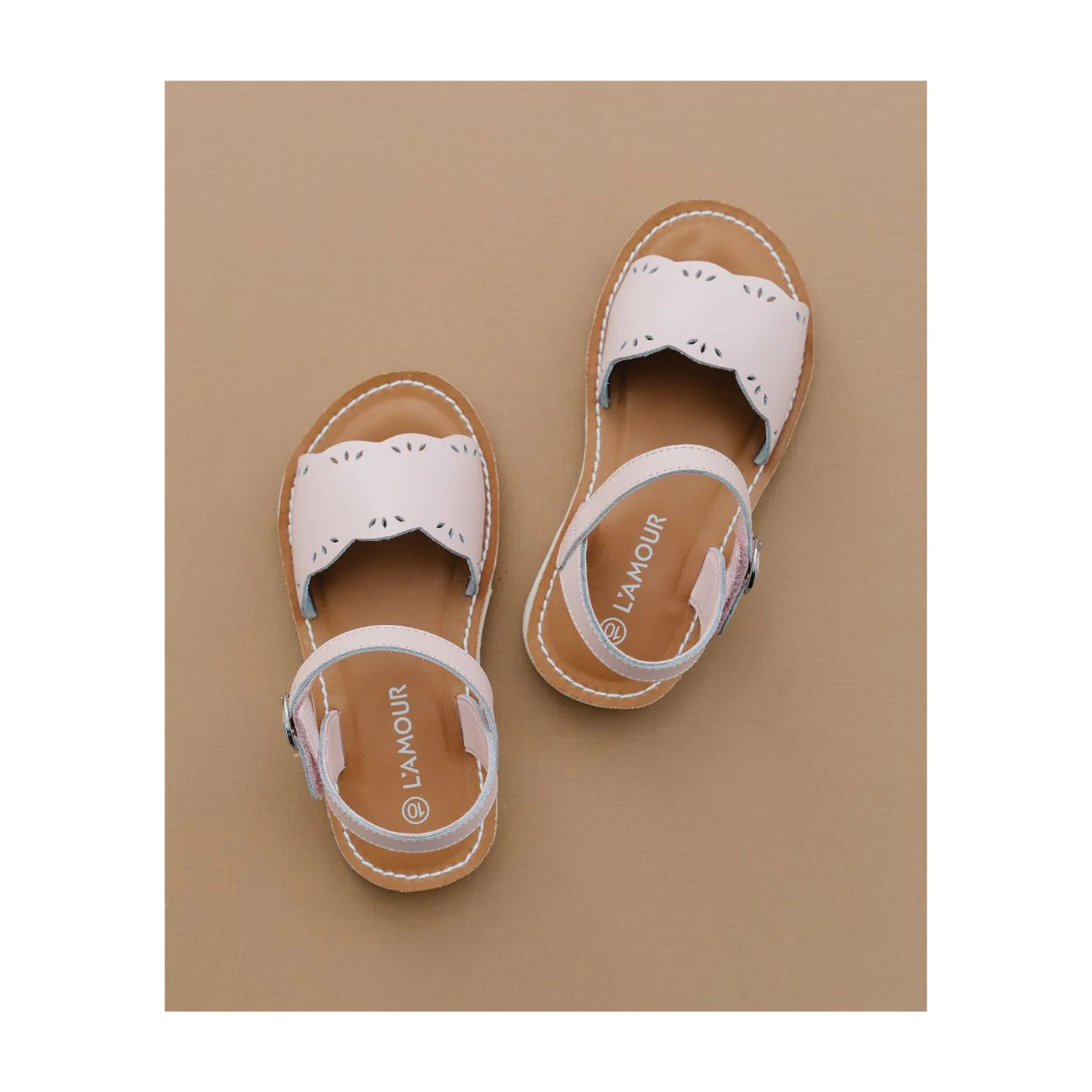 Ella Scalloped Sandal: Pink