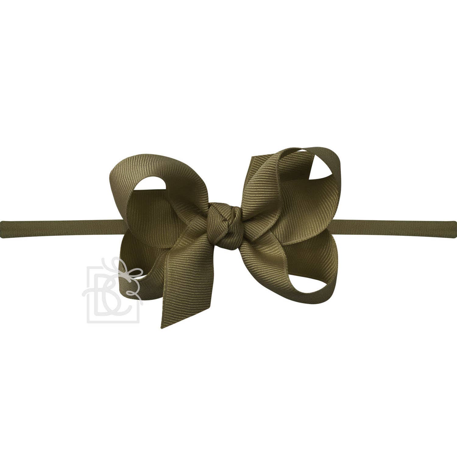 3.5" Infant Headband Hairbow: Moss Green