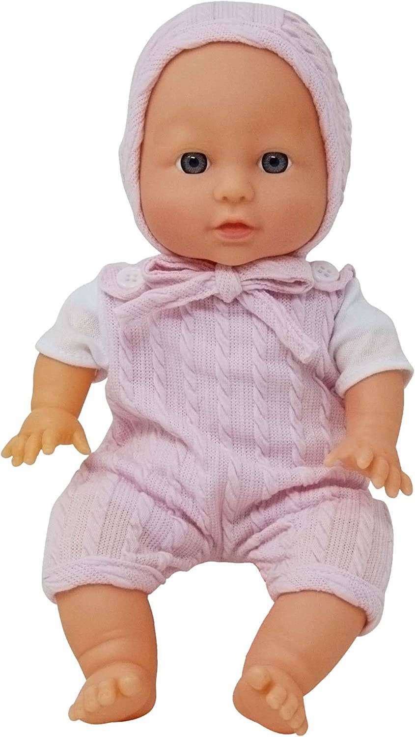 12 inch Realistic Baby Doll with Soft Body: Pink Romper & Bonnet