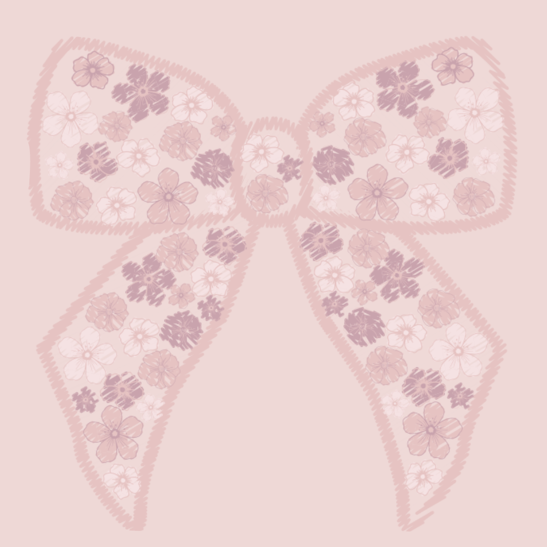 French Terry Set with Microfloral Bow Embroidery