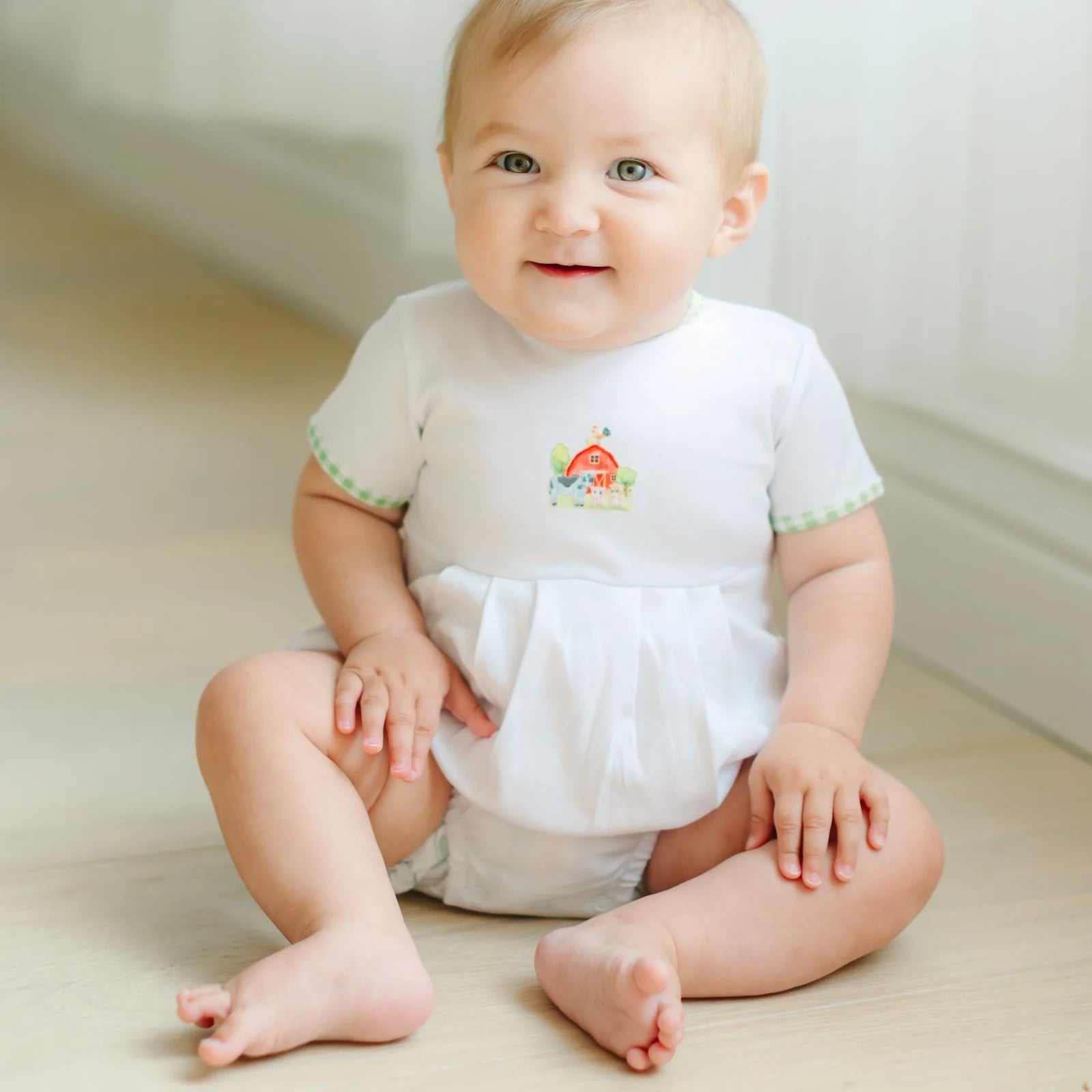 Barnyard Babies Embroidered SS Boy Bubble