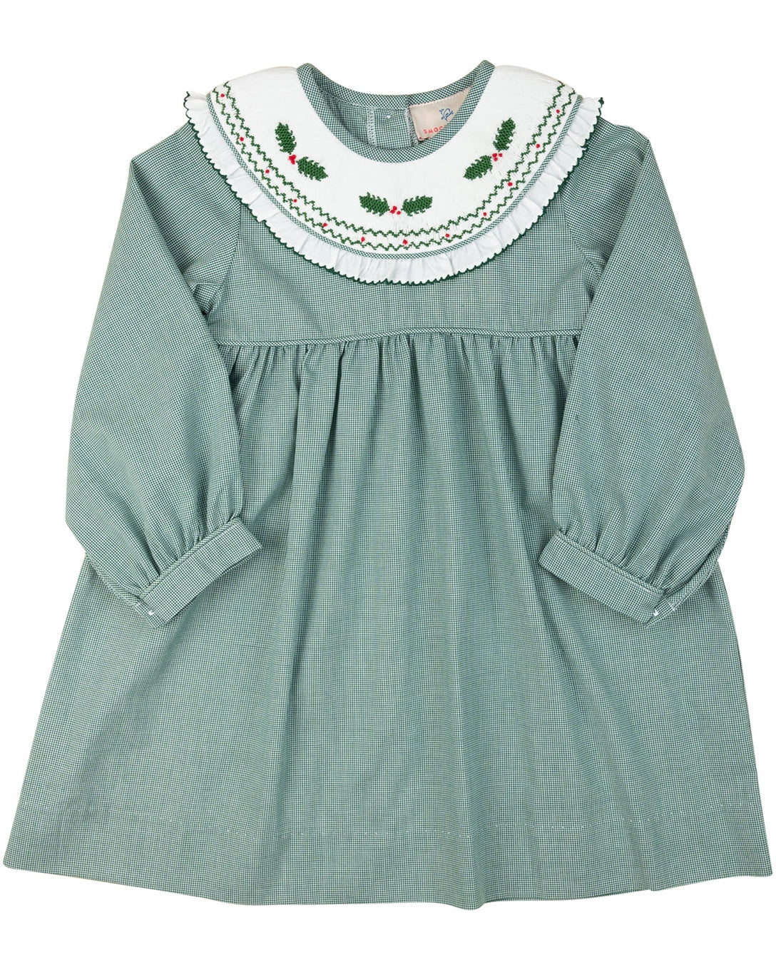 Holly Smocked Green Check Dress