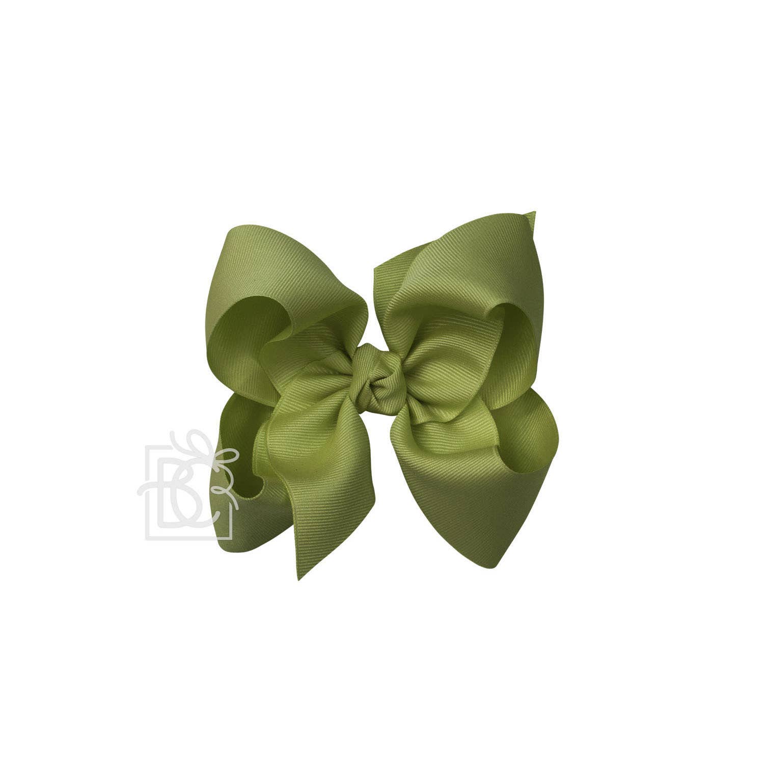 5.5" Hairbow on Alligator Clip: Moss Green