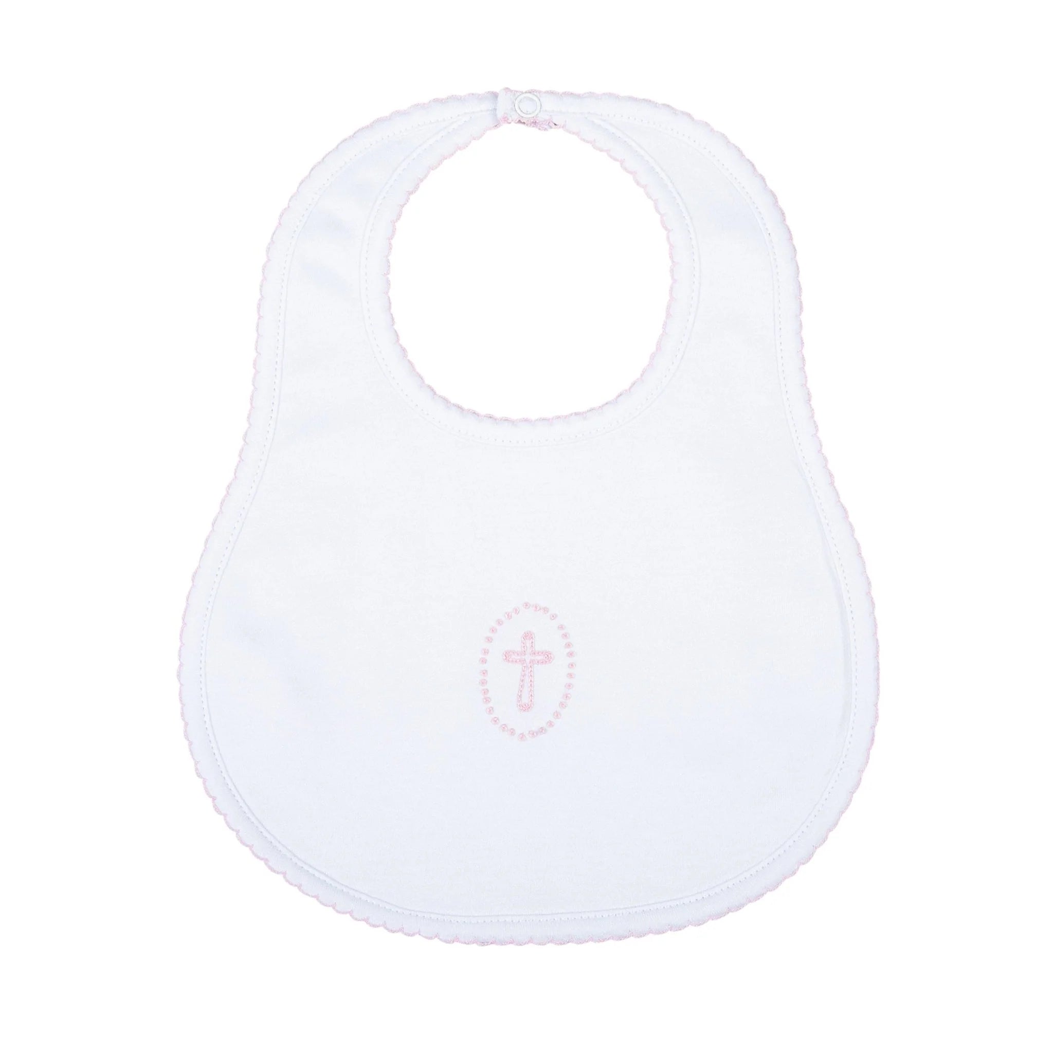 Blessed Embroidered Bib: Pink