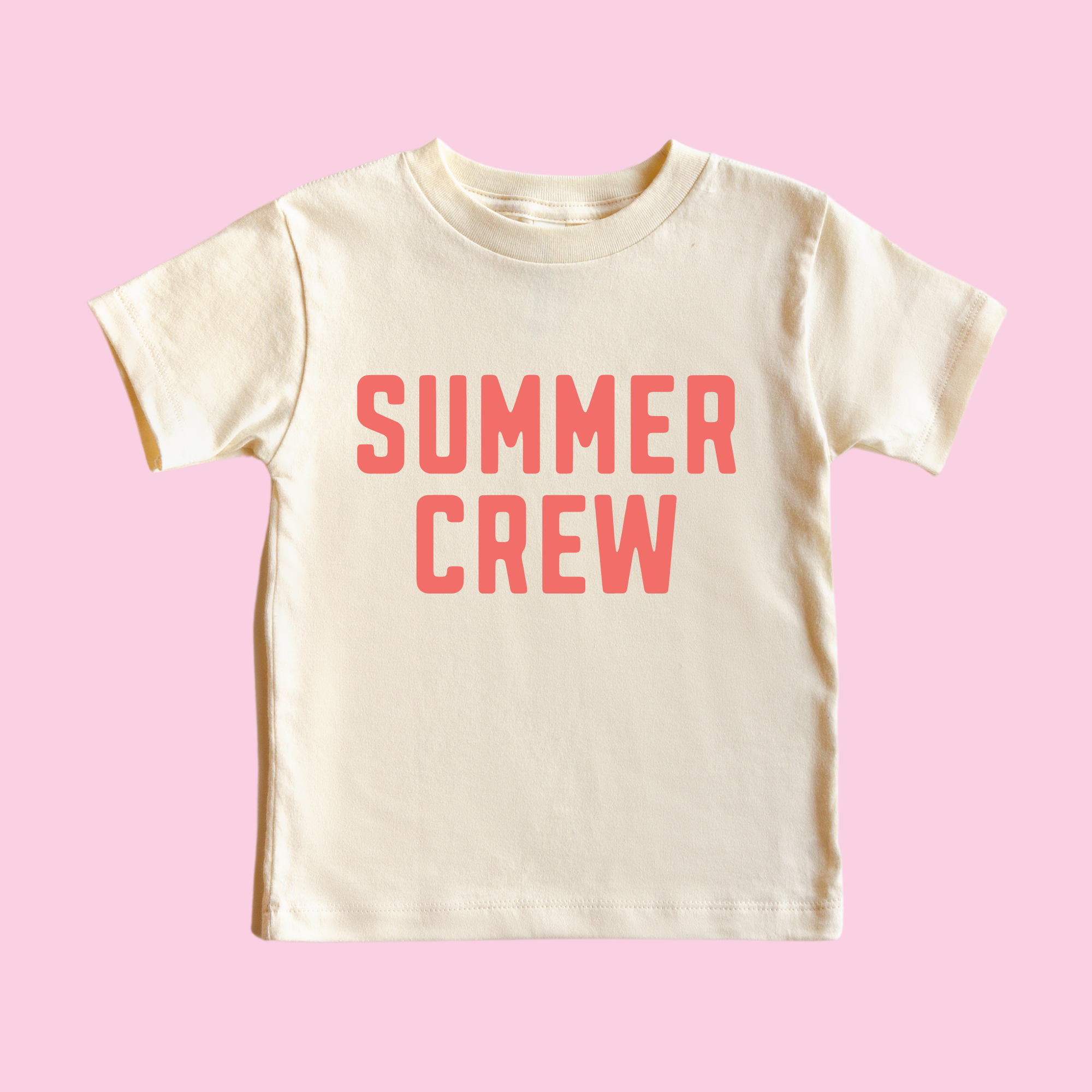 Summer Crew T-Shirt: Coral / Natural