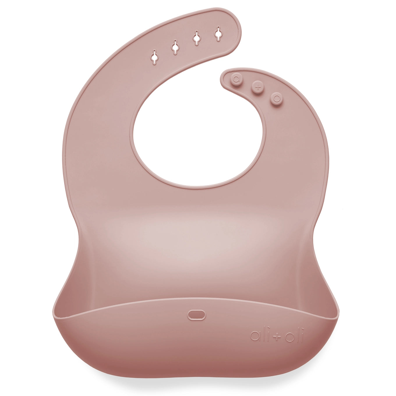 Silicone Roll Up & Stay Closed Baby Bib - True Blush