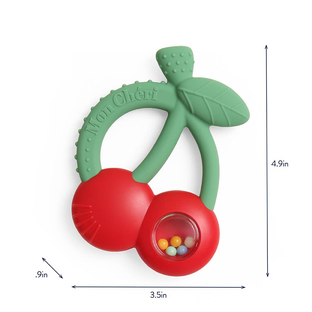 Bitzy Shake™ Silicone Teether with Rattle: Goose