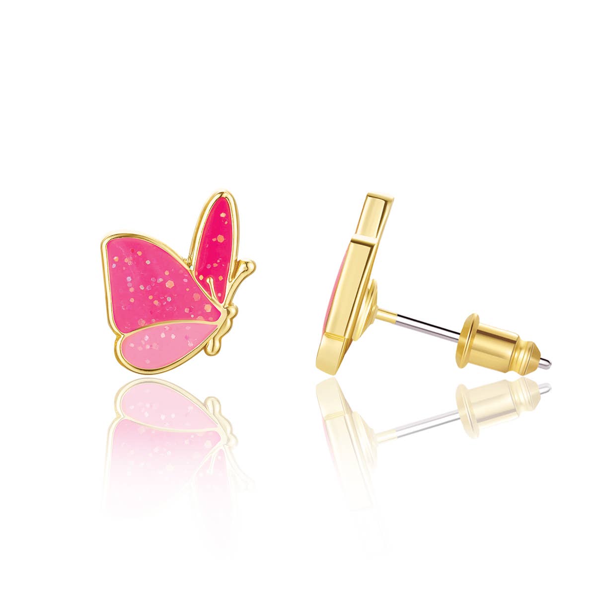Glitter Butterfly Cutie Stud Earrings for Girls