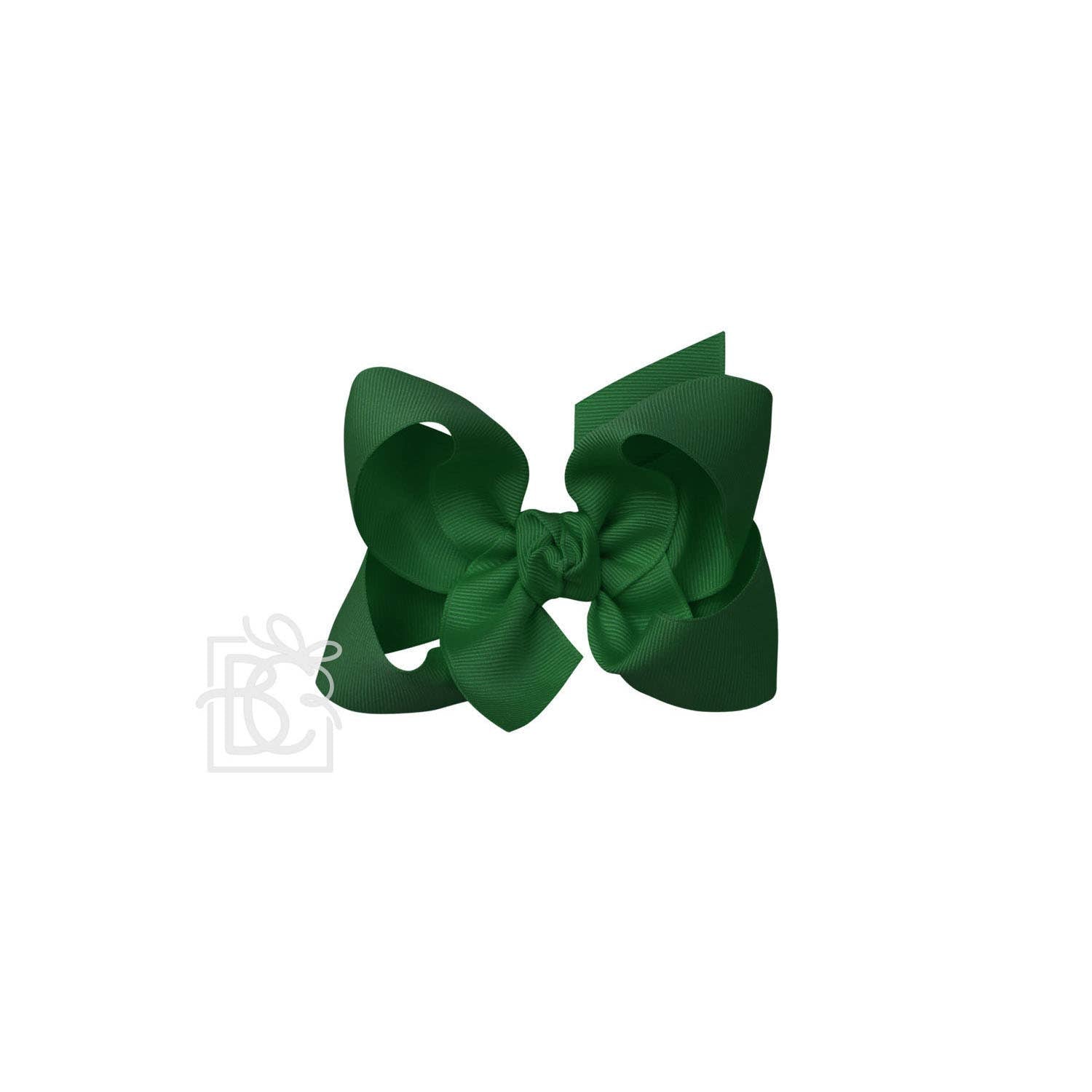 4.5" Hairbow on Alligator Clip: Forest Green