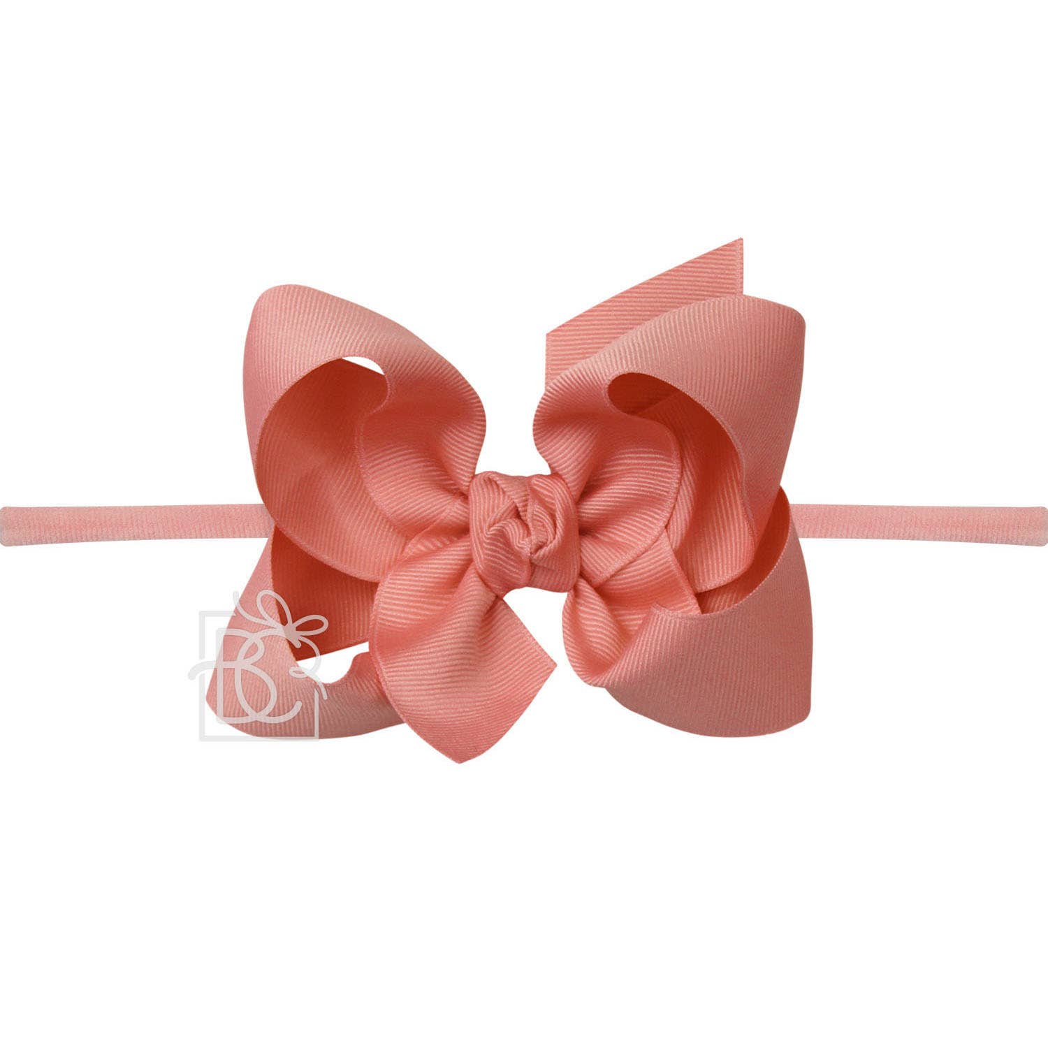 4.5" Infant Headband Hairbow: Shell Pink
