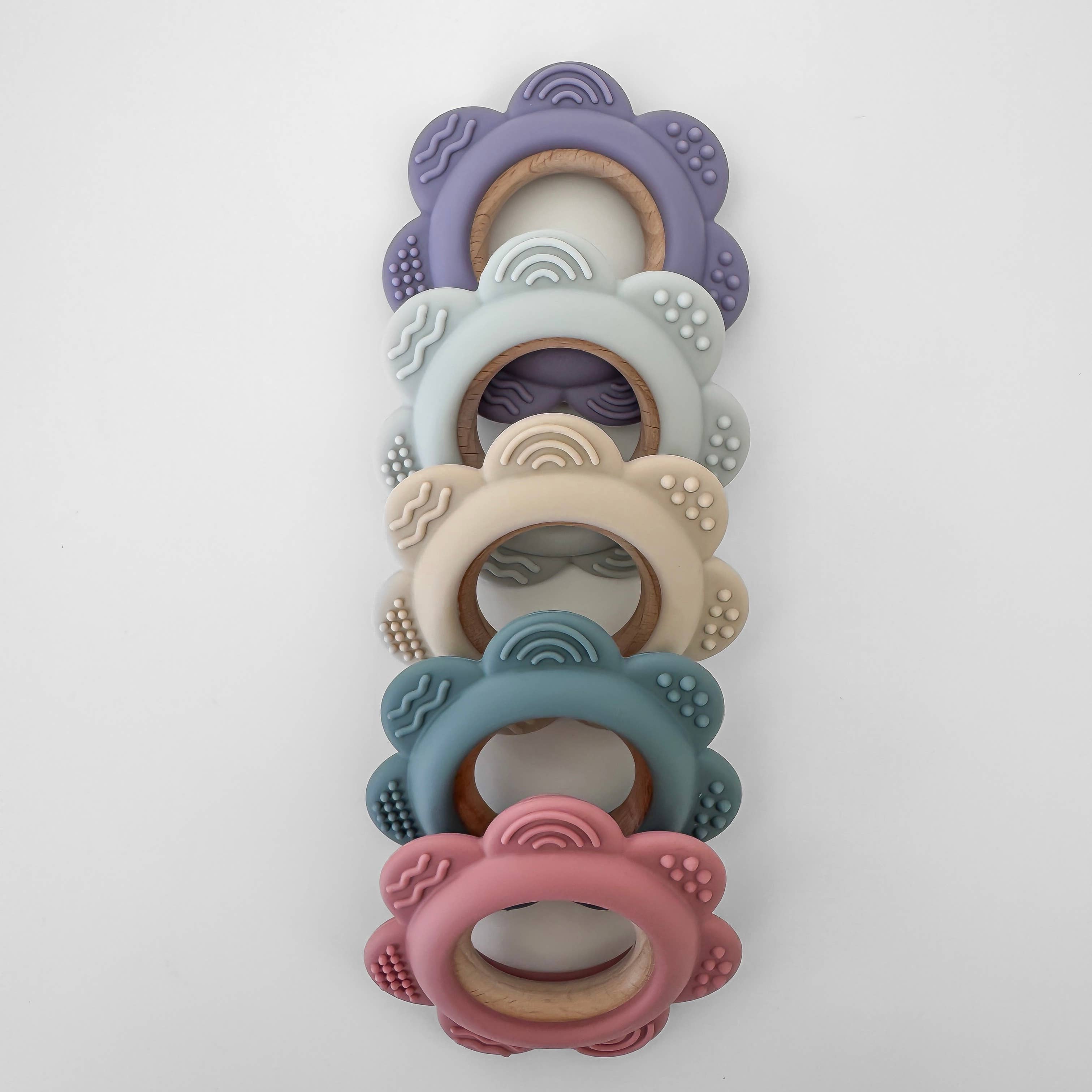 Garden Party Teether Collection - Flower: Petunia Pink