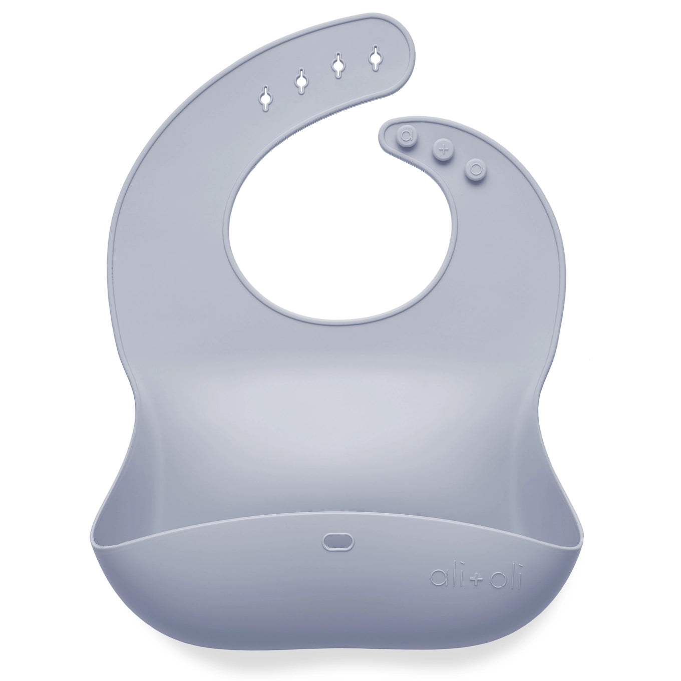 Silicone Roll Up & Stay Closed Baby Bib - Pebble (Grey)