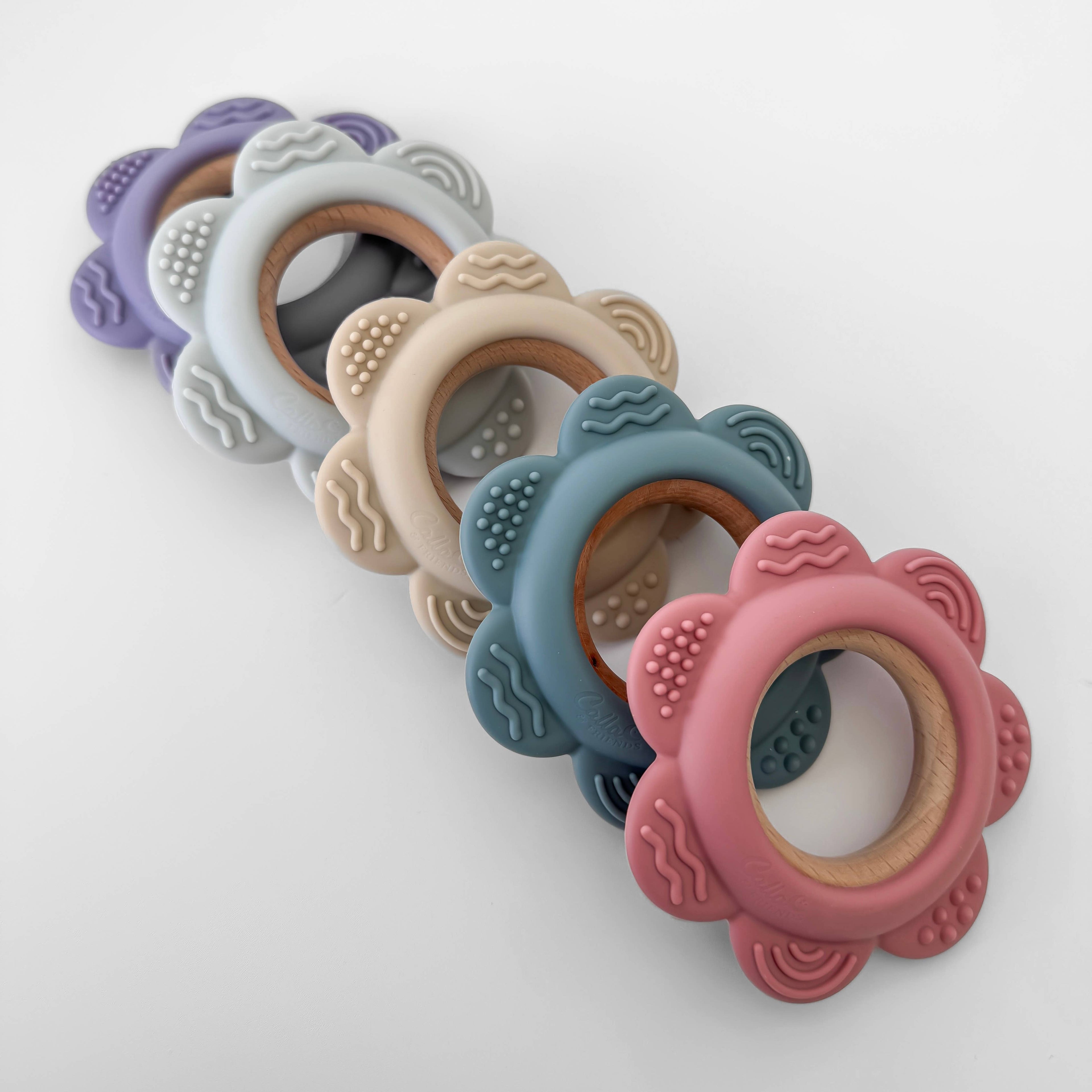 Garden Party Teether Collection - Flower: Petunia Pink