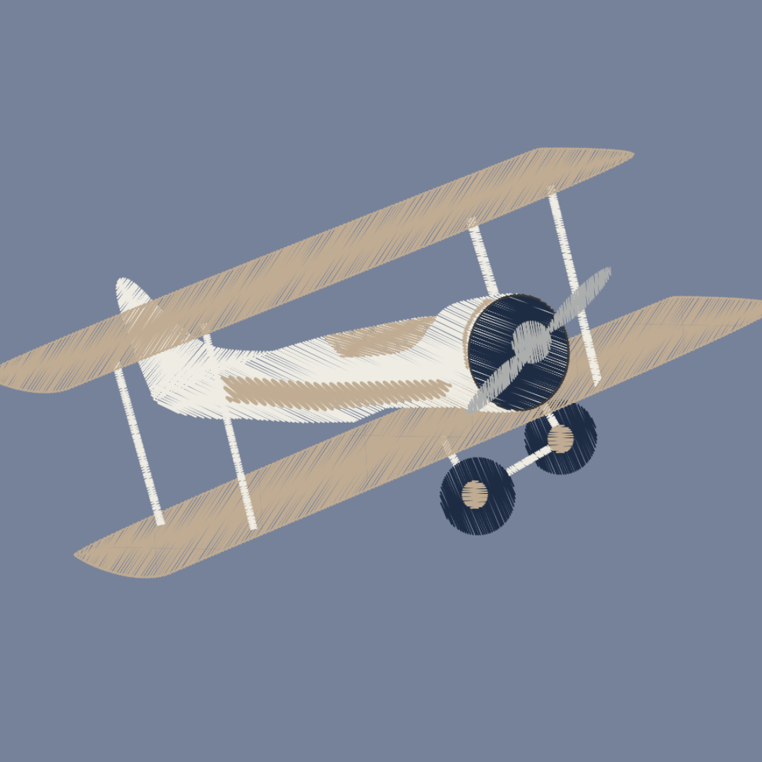 French Terry Set with Airplane Embroidery