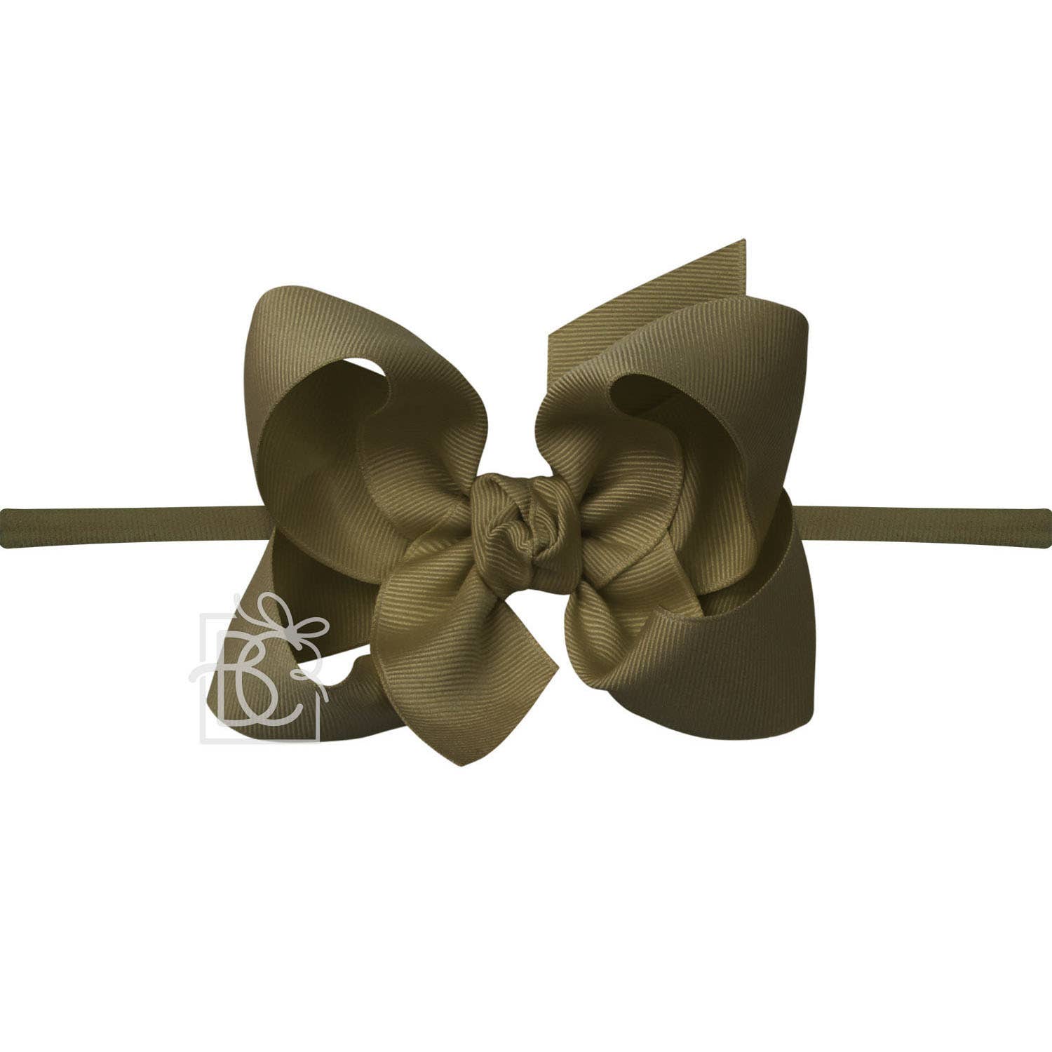 4.5" Infant Headband Hairbow: Moss Greem