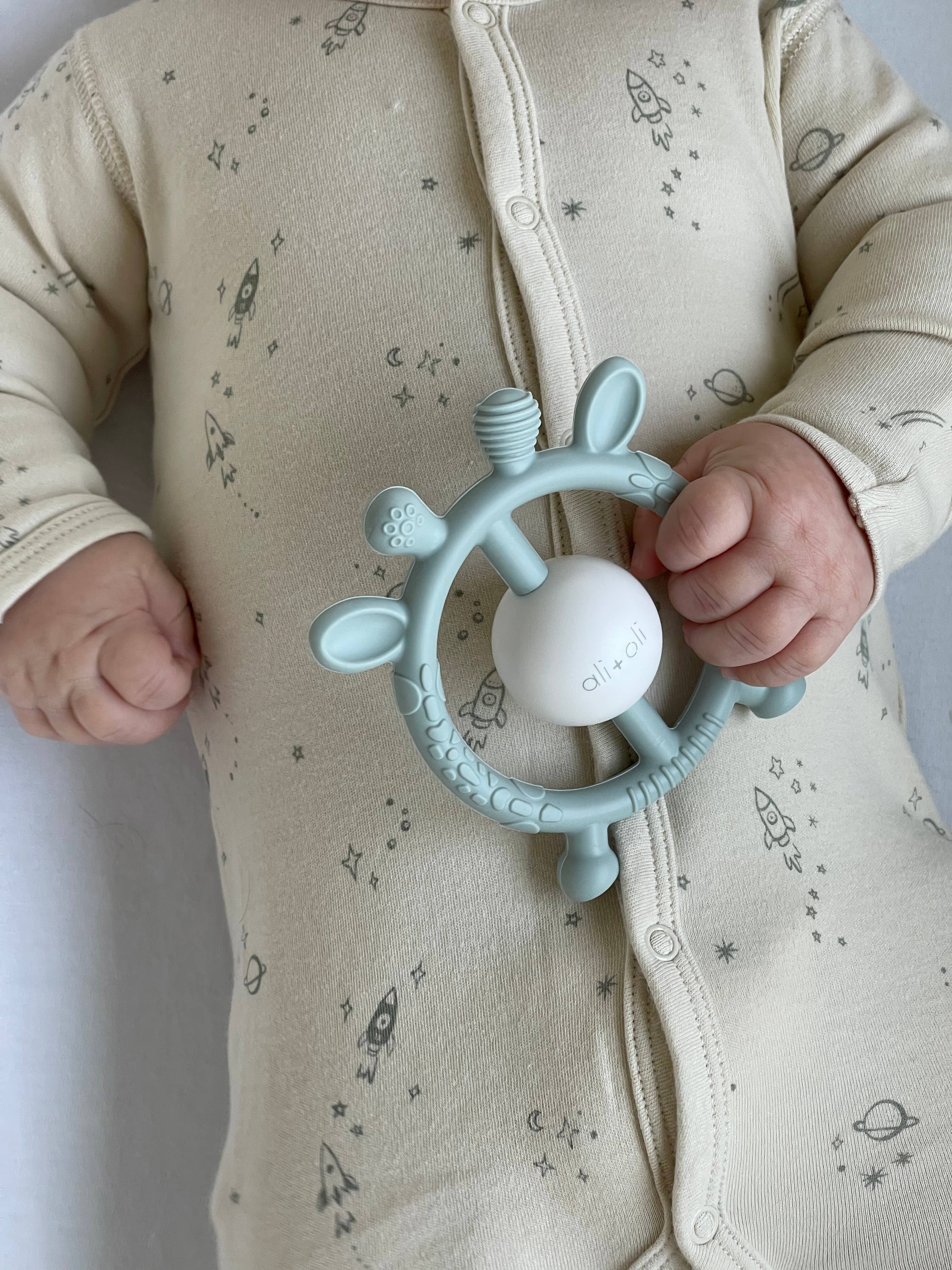 Giraffe Teether & Rattle Food-Grade Silicone Toy: Mist