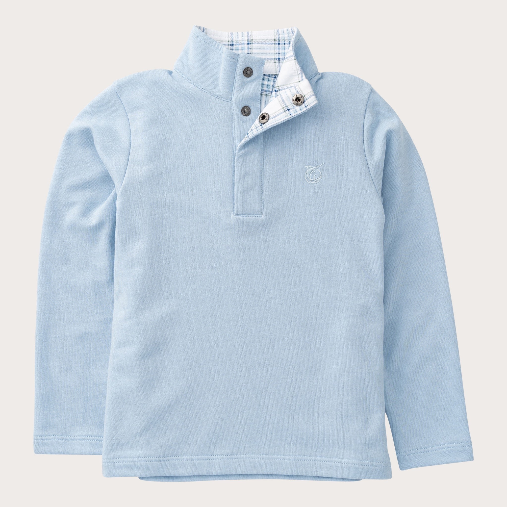 Boys Sporty Snap Pullover: Cashmere Blue