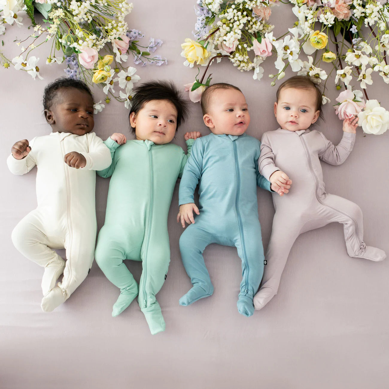 Kyte Baby Zippered Footie: Spring Solids
