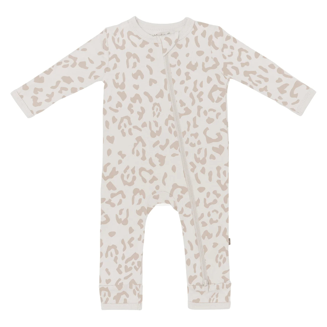 Kyte Baby Zippered Romper: Oat Leopard