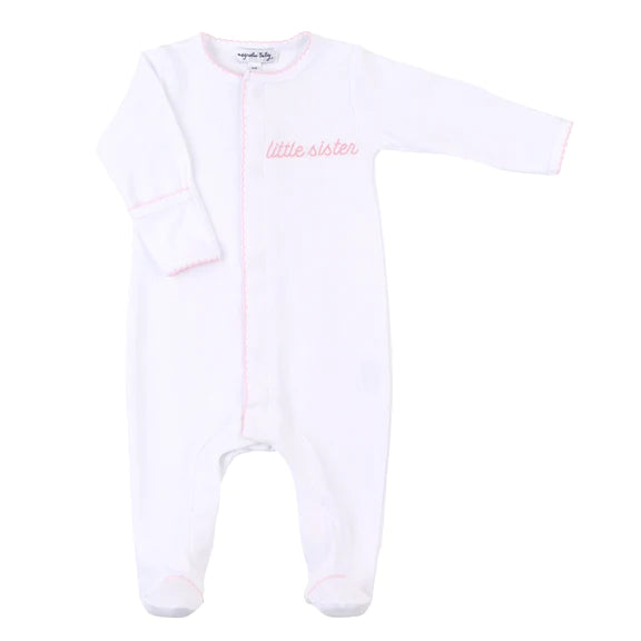 "Little Sister" Embroidered Footie