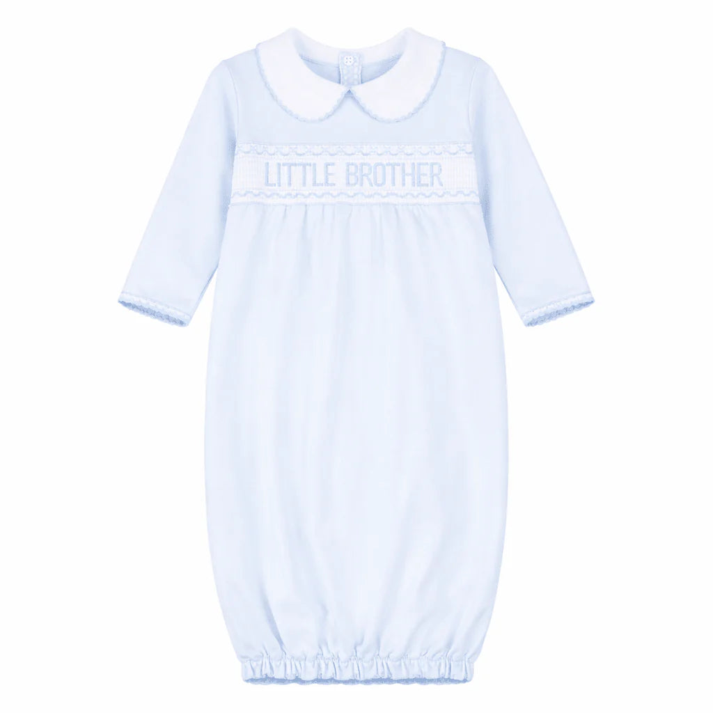 Little Brother Smocked Pleated Gown