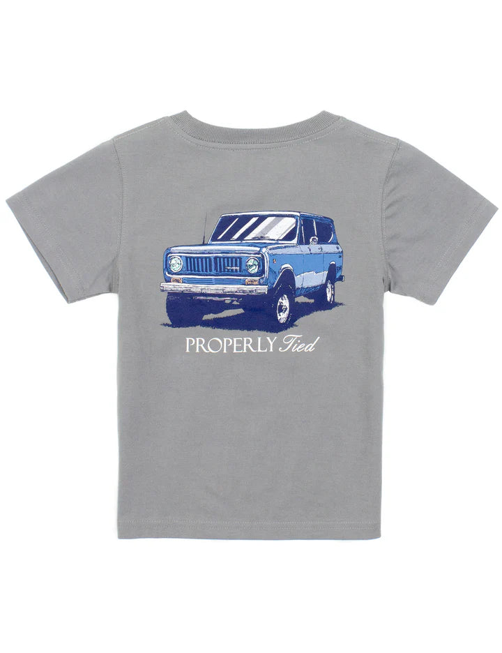 Boys Joyride SS Graphic T-Shirt: Battleship Grey