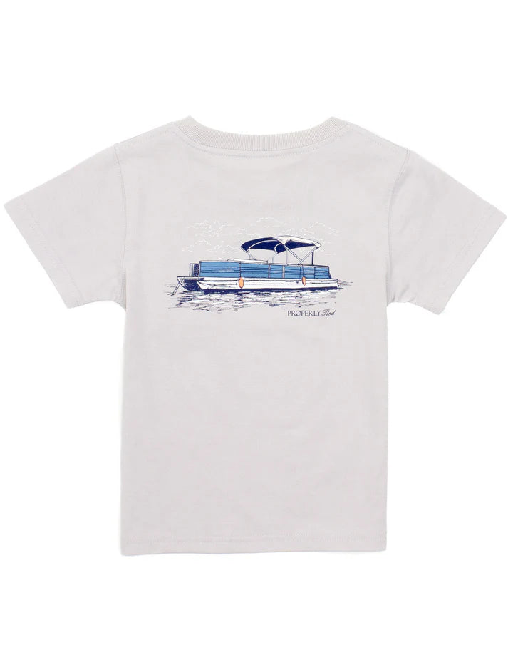 Boys Party Barge SS Graphic T-Shirt: Ice Grey