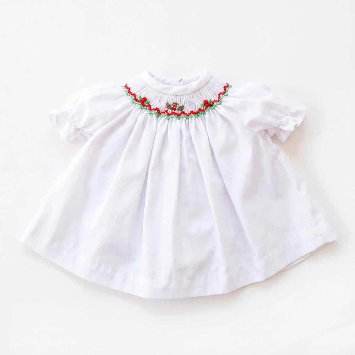 White Holly Smocked Baby Doll Dress