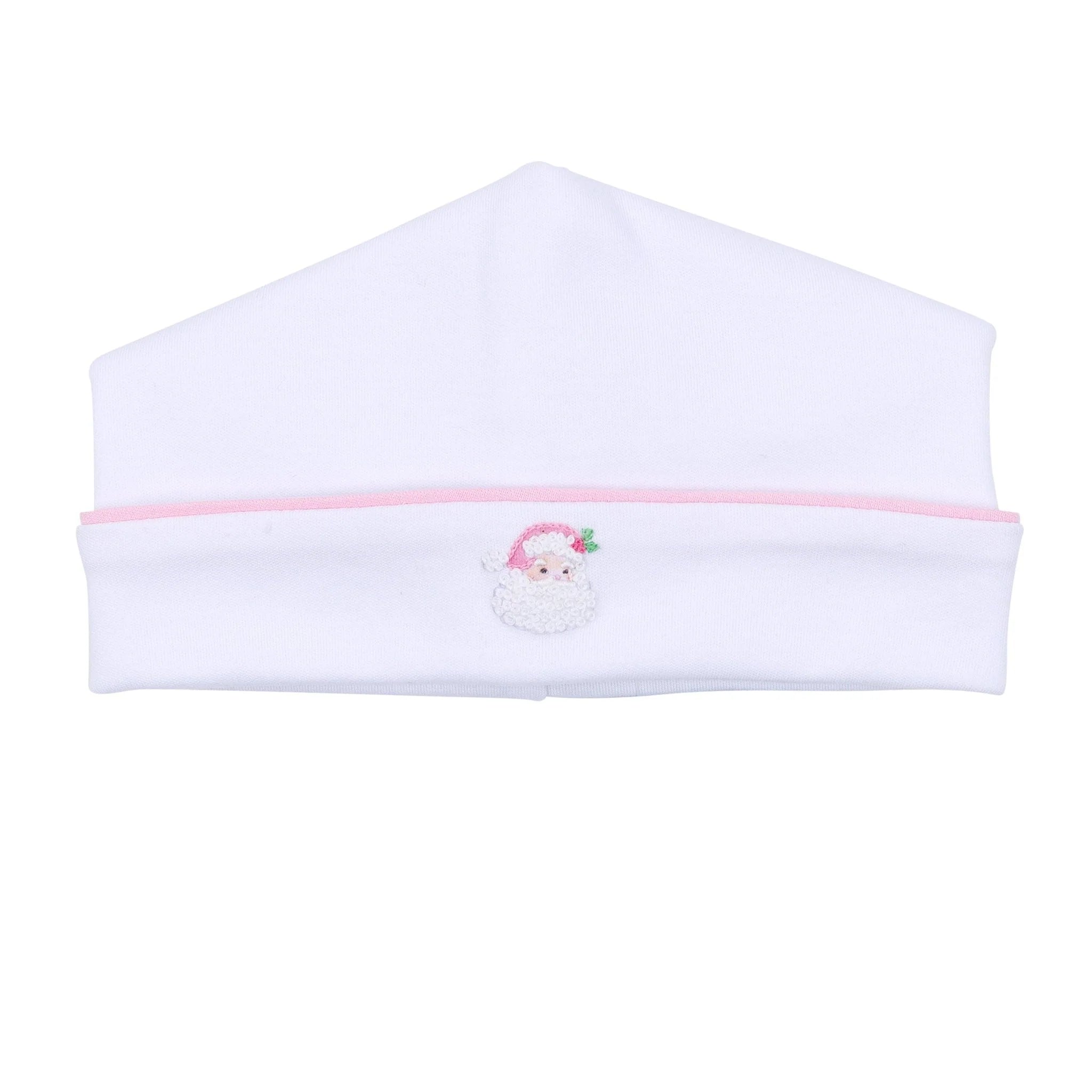 Santa Baby Embroidered Hat: Pink