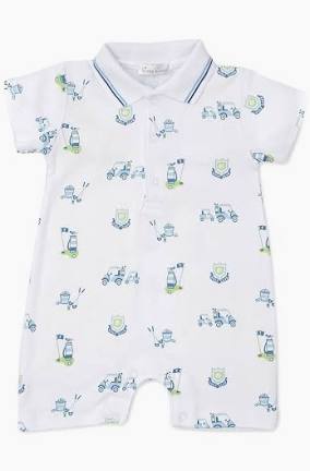 Kissy Kissy Hole in One Short Playsuit - Blue Multi