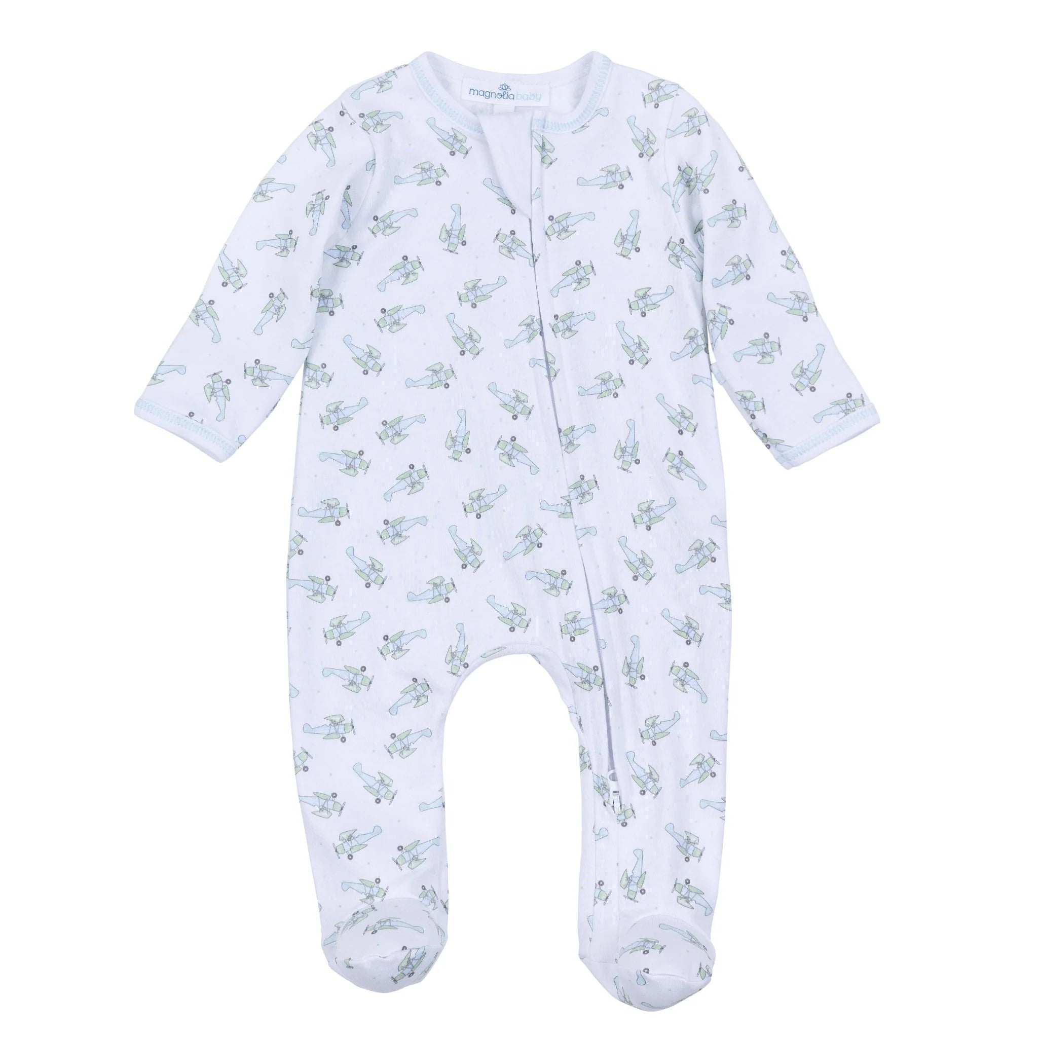 Take Flight Print Zipper Footie