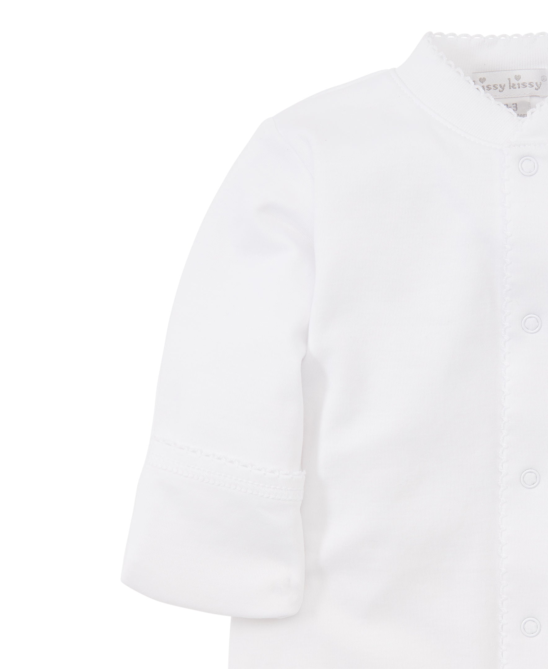 Basics Pima Cotton Footie: White with White Trim