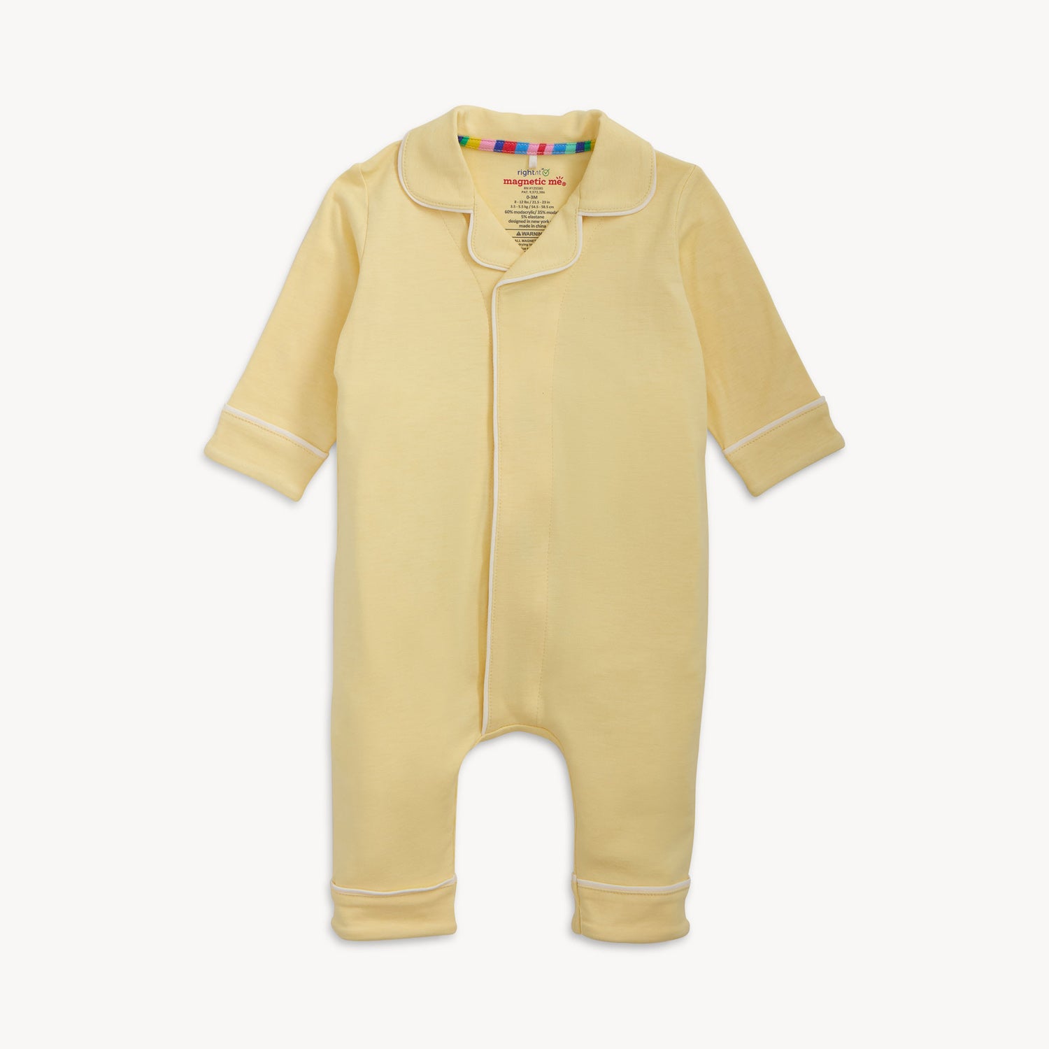 Stars Yellow Right Fit Magnetic Pant Romper w/ White Piping