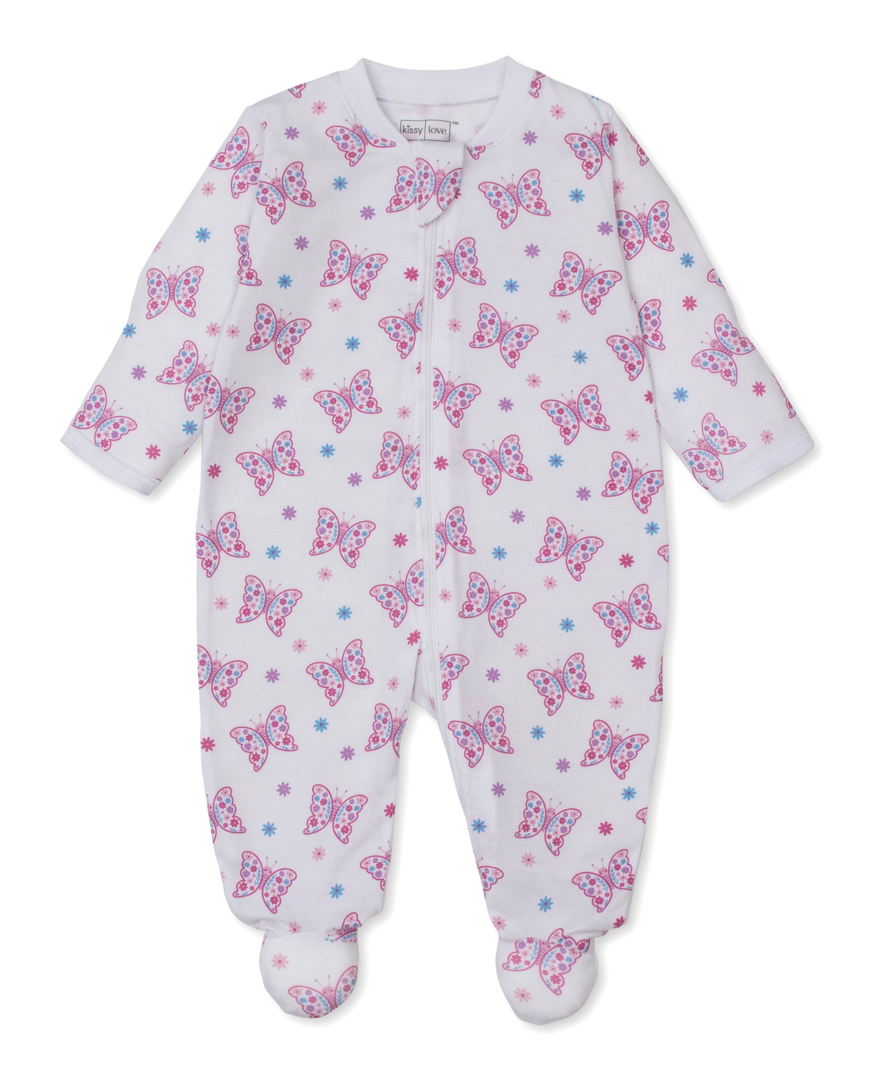 Flutterby Flowers Zipper Footie