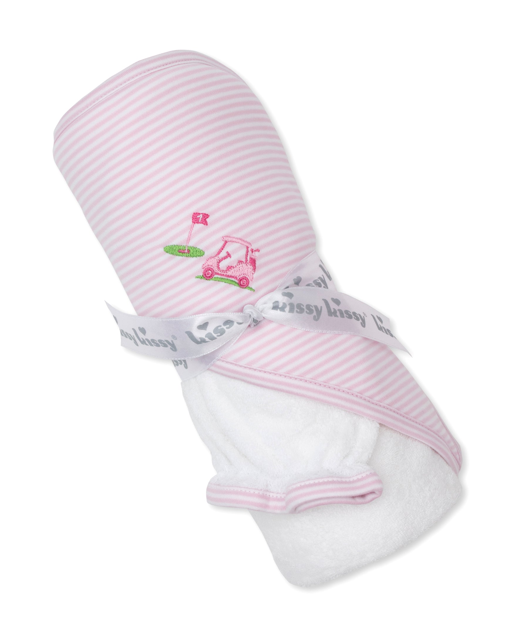 Golf Championship Hooded Towel + Mitt Set: Light Pink