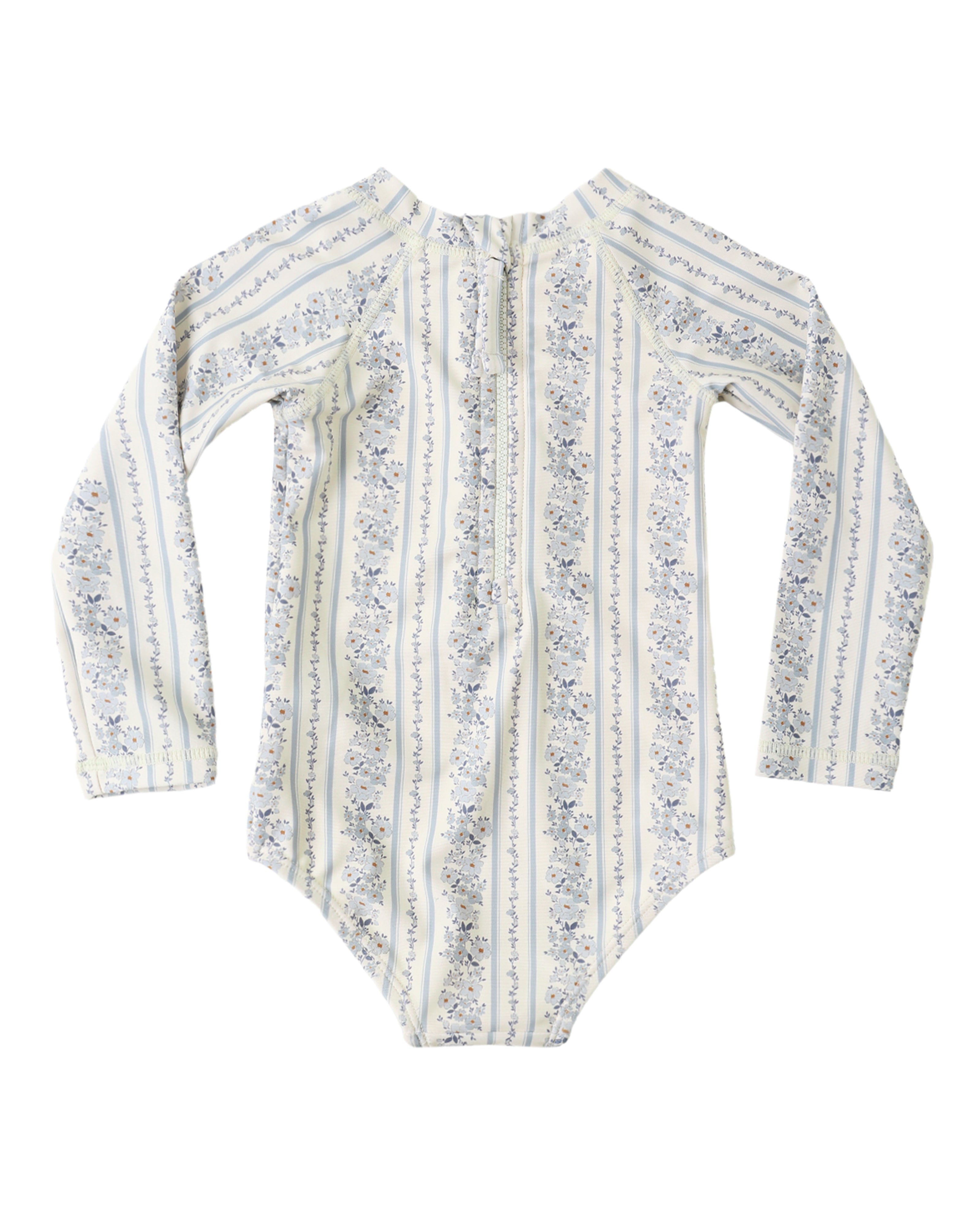 Delphine Rashguard Swimsuit: Blue Floral
