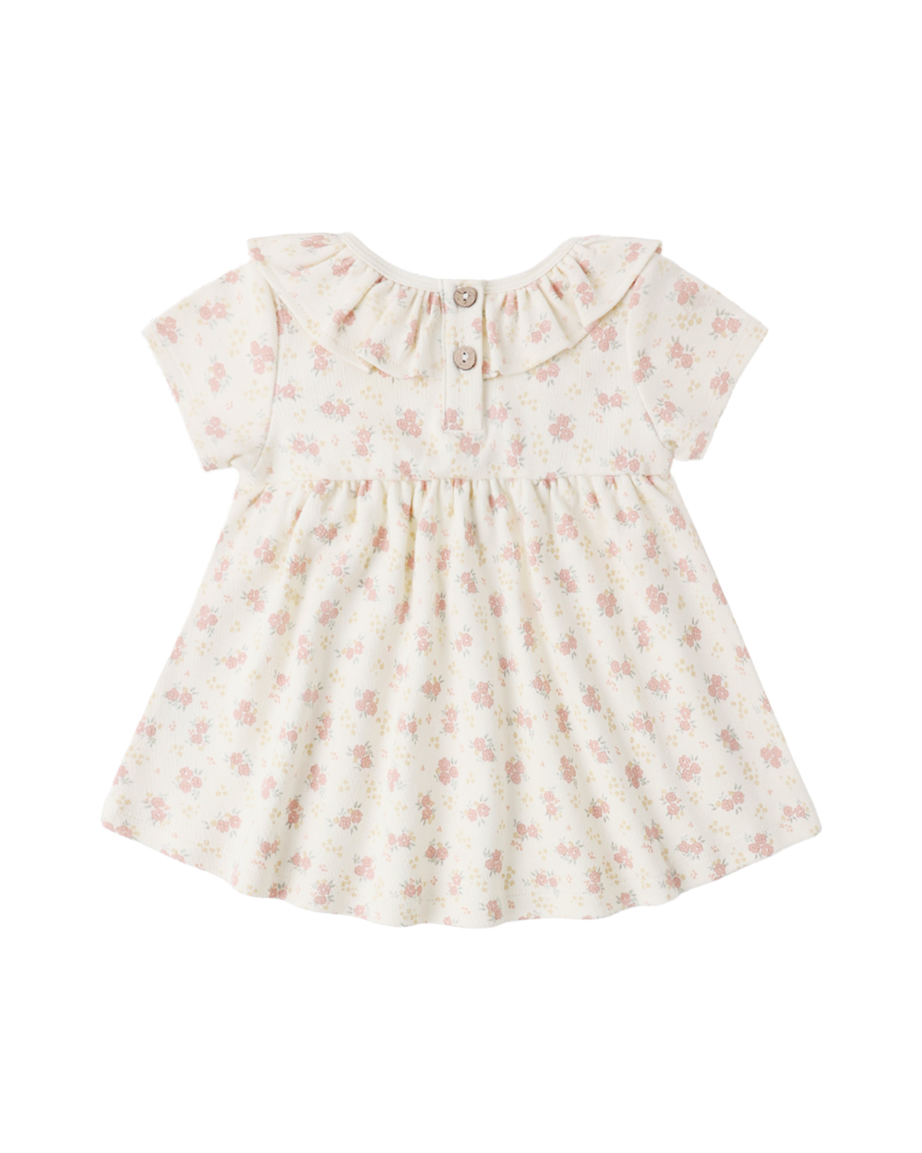 Ruffle Collar Jersey Dress: Flower Field