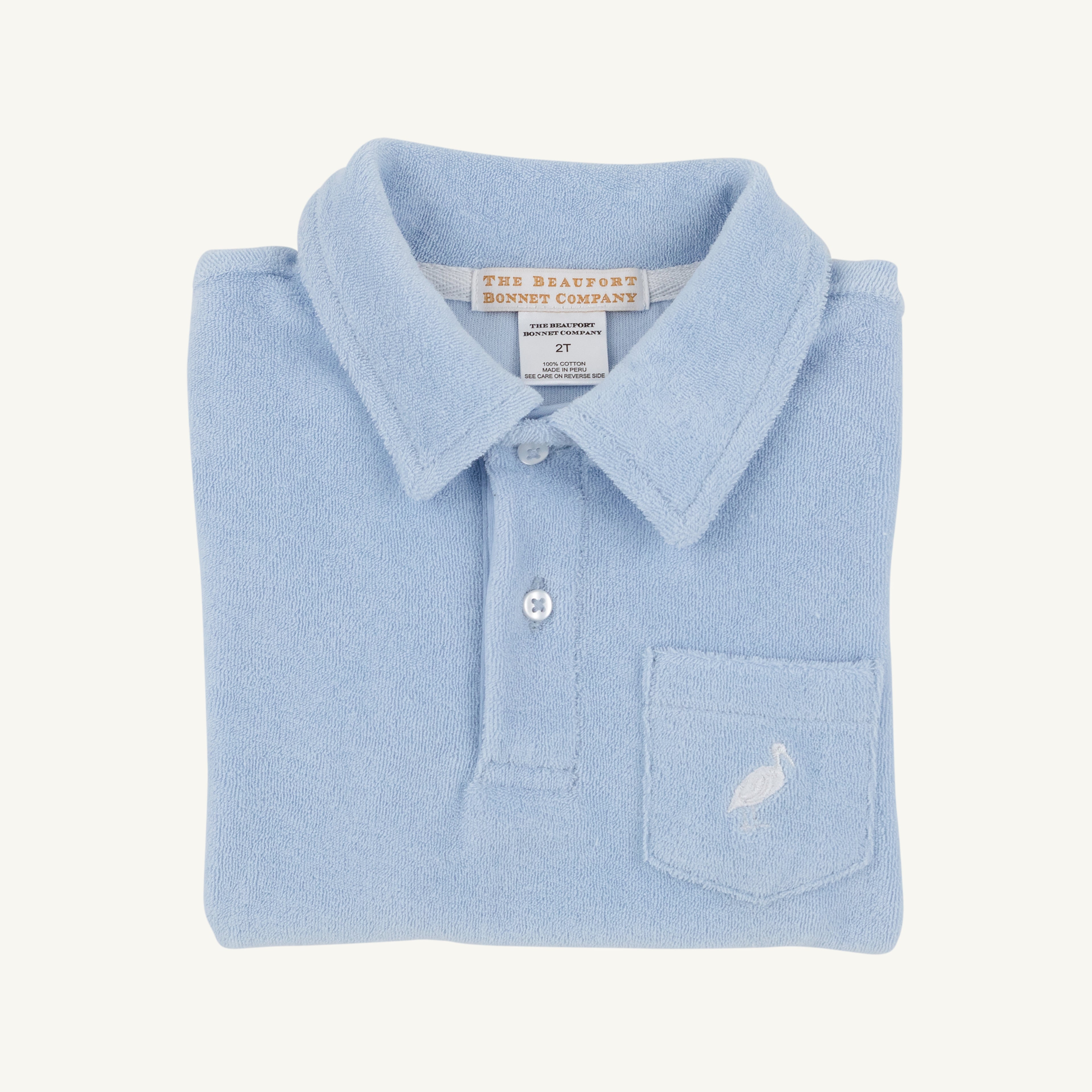 TBBC Prim And Proper Polo-Terrycloth: Beale Street Blue/Worth Ave White